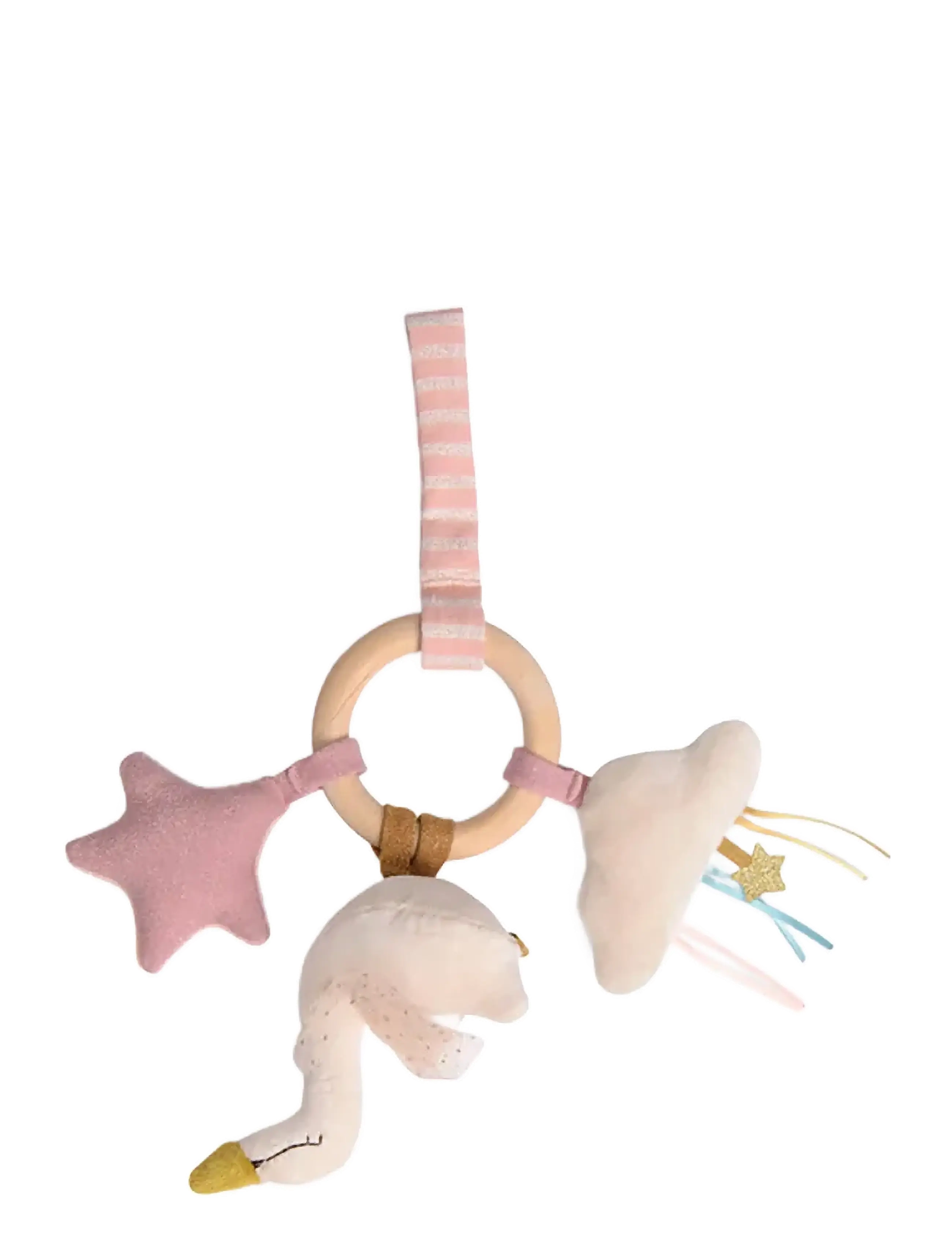 Moulin Roty - Ring Rattle - Swan - Wood - La Petite Ecole de Danse - rangler - pink - 2