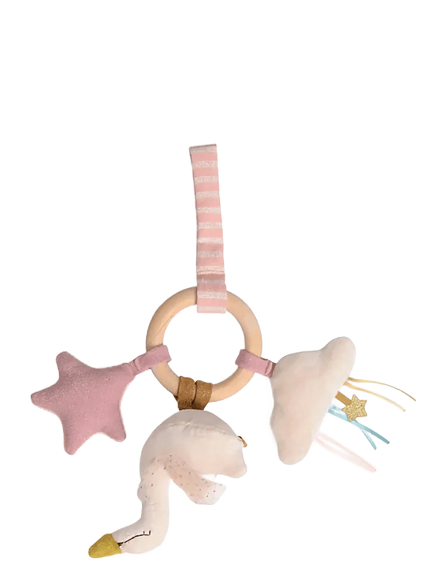 Moulin Roty - Ring Rattle - Swan - Wood - La Petite Ecole de Danse - skallror - pink - 2