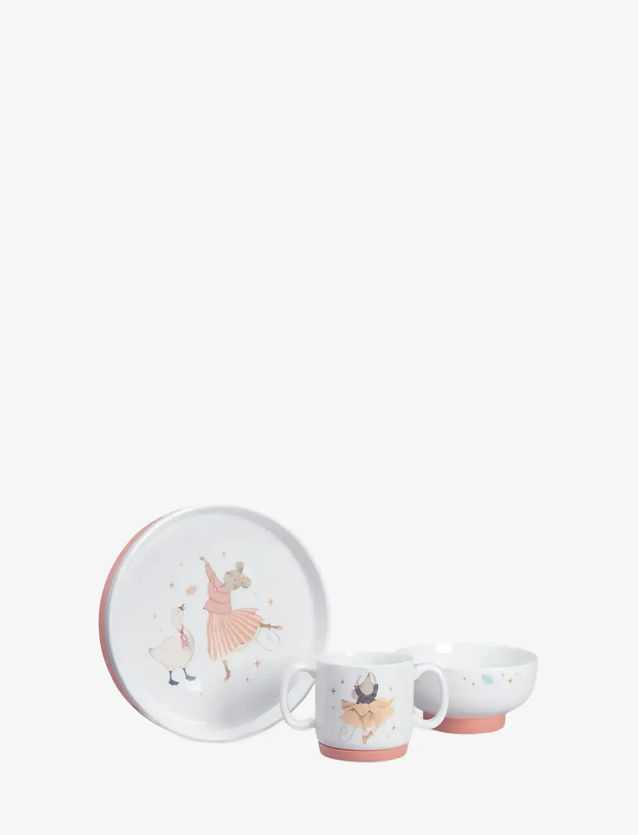 Moulin Roty - Porcelain Dish Set - La Petite Ecole de Danse - tallerkner - white - 0