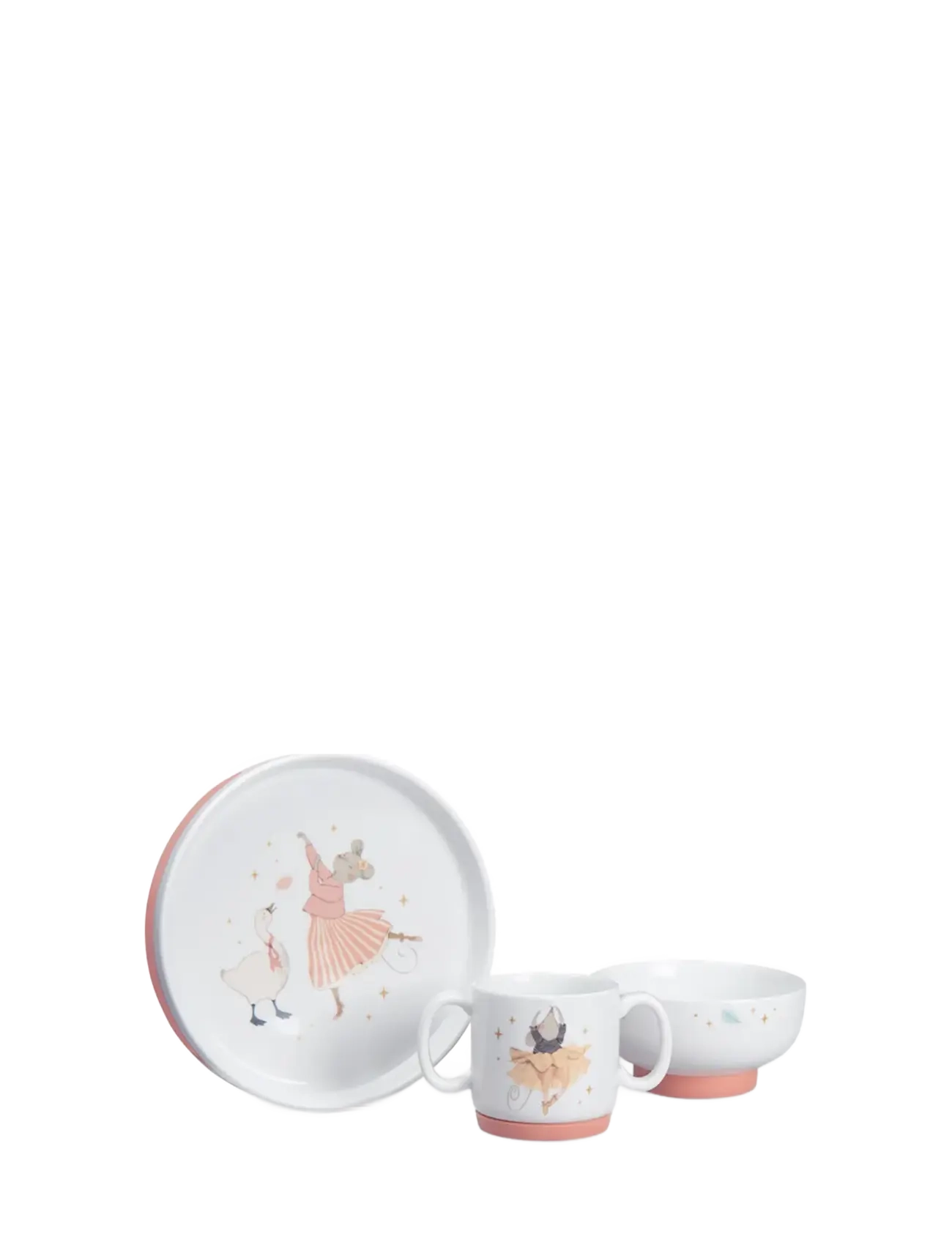 Moulin Roty Porcelain Dish Set - La Petite Ecole de Danse - Skåle - WHITE / white