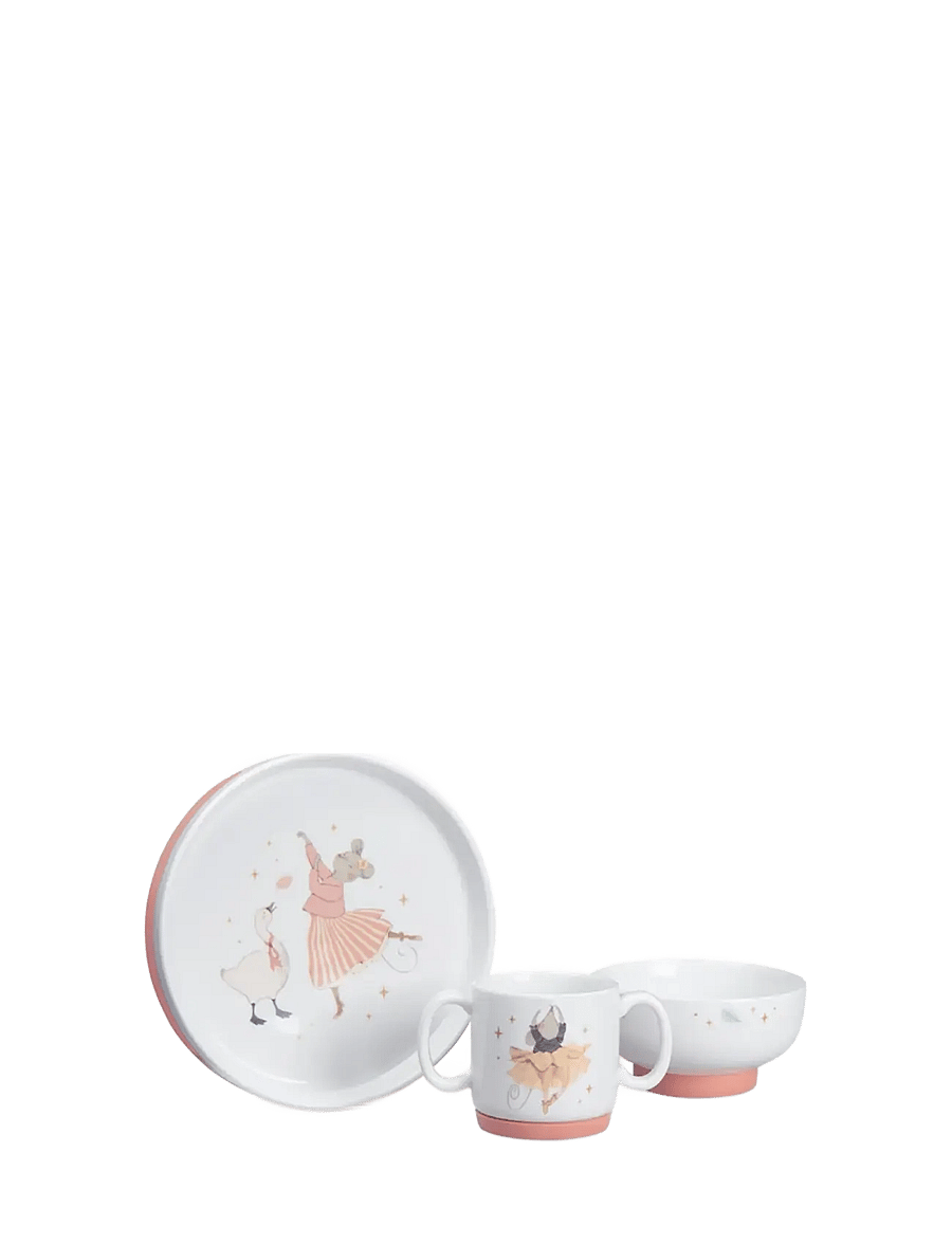 Moulin Roty - Porcelain Dish Set - La Petite Ecole de Danse - tallrikar - white - 0