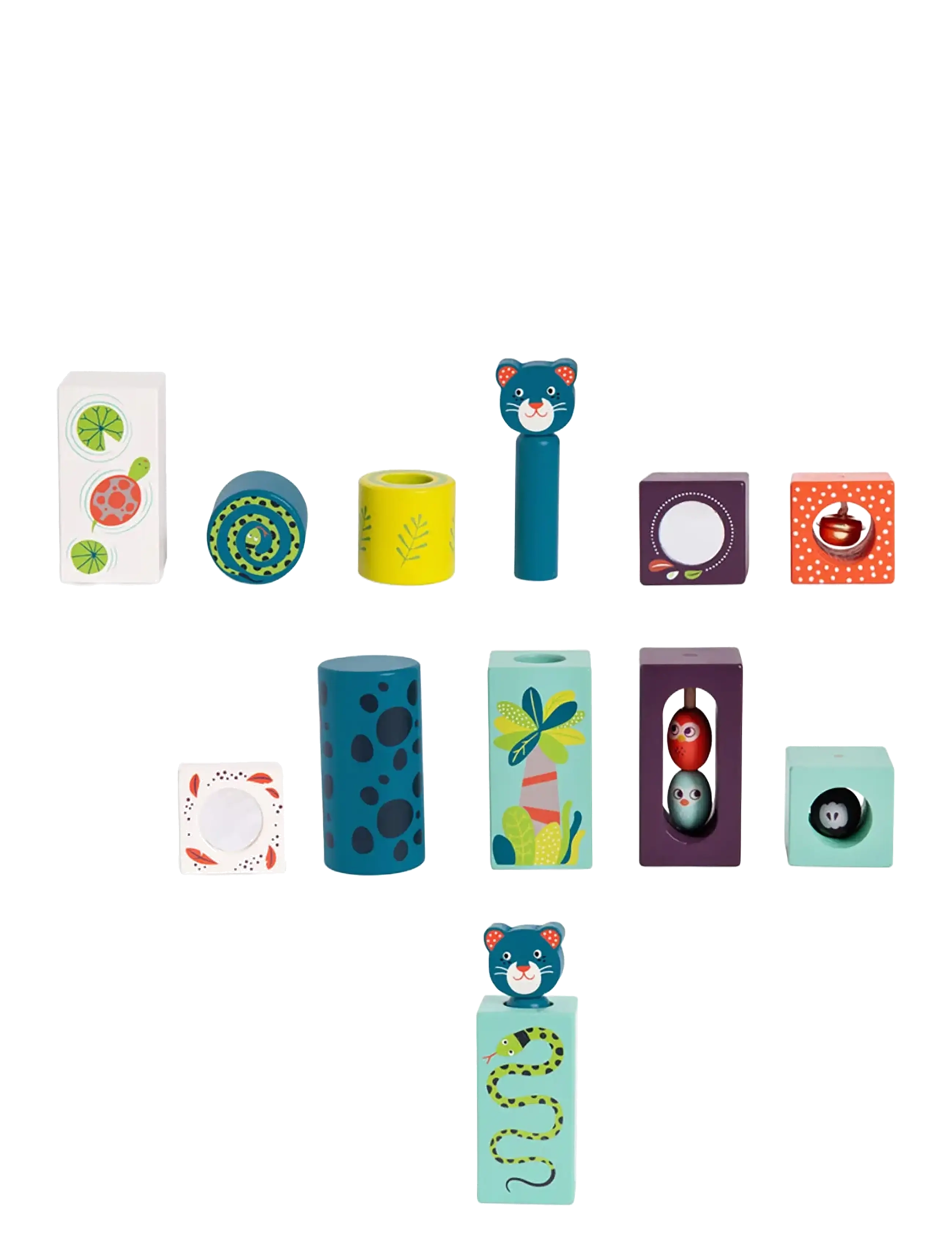 Moulin Roty - Stack-up Activity Cubes - Dans la Jungle - stapelbara klossar - multi - 2