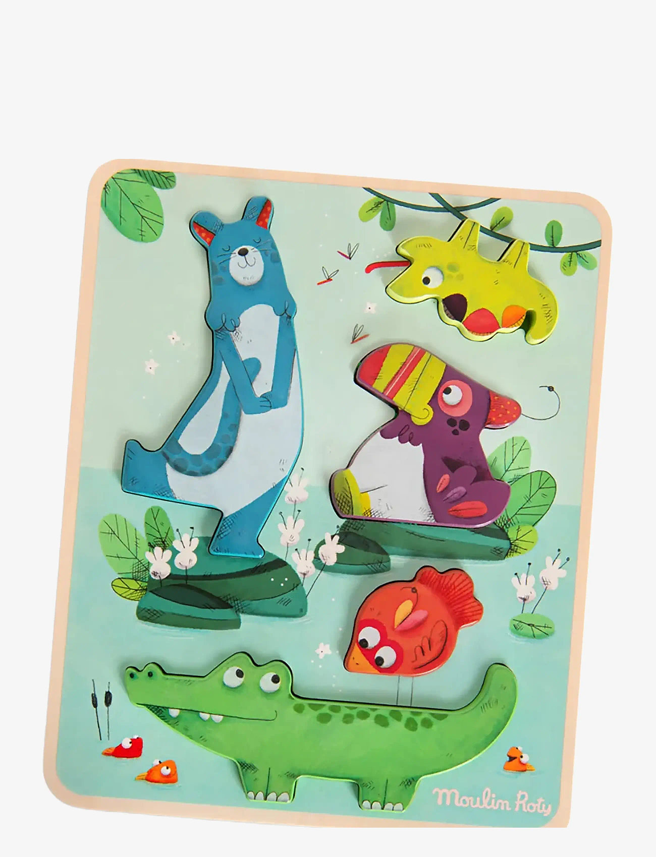 Moulin Roty - Sensory Puzzle 5 pcs -  Dans la Jungle - green - 0