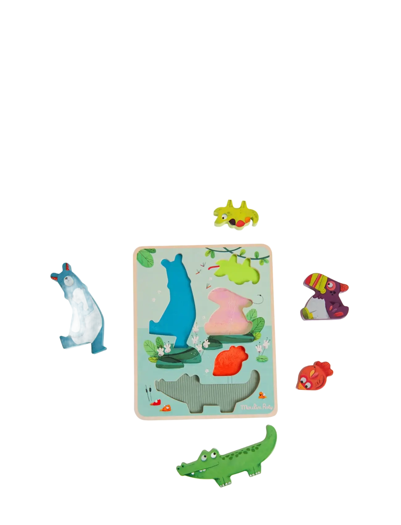 Moulin Roty - Sensory Puzzle 5 pcs -  Dans la Jungle - green - 2