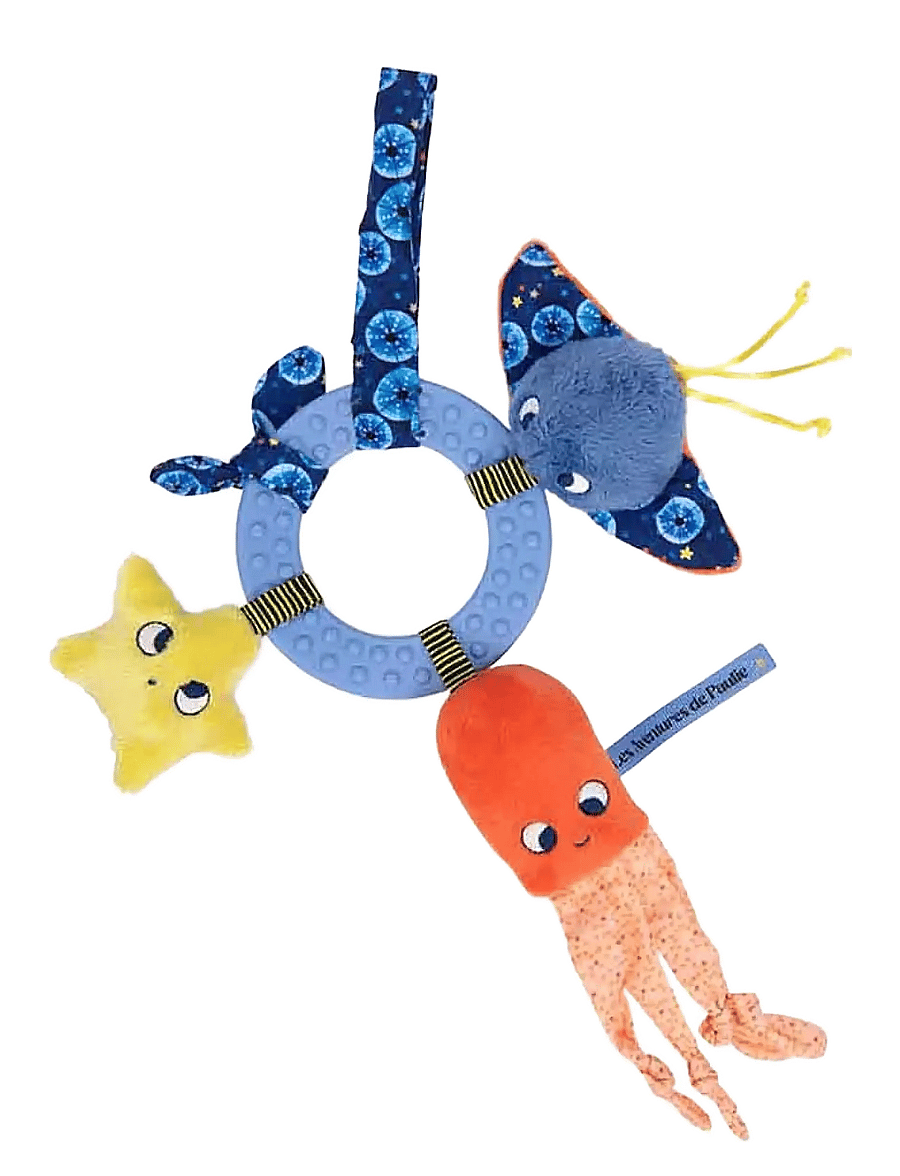 Moulin Roty - Activity Rattle with Ocean Animals - Les Aventures de Paulie - skallror - blue - 0