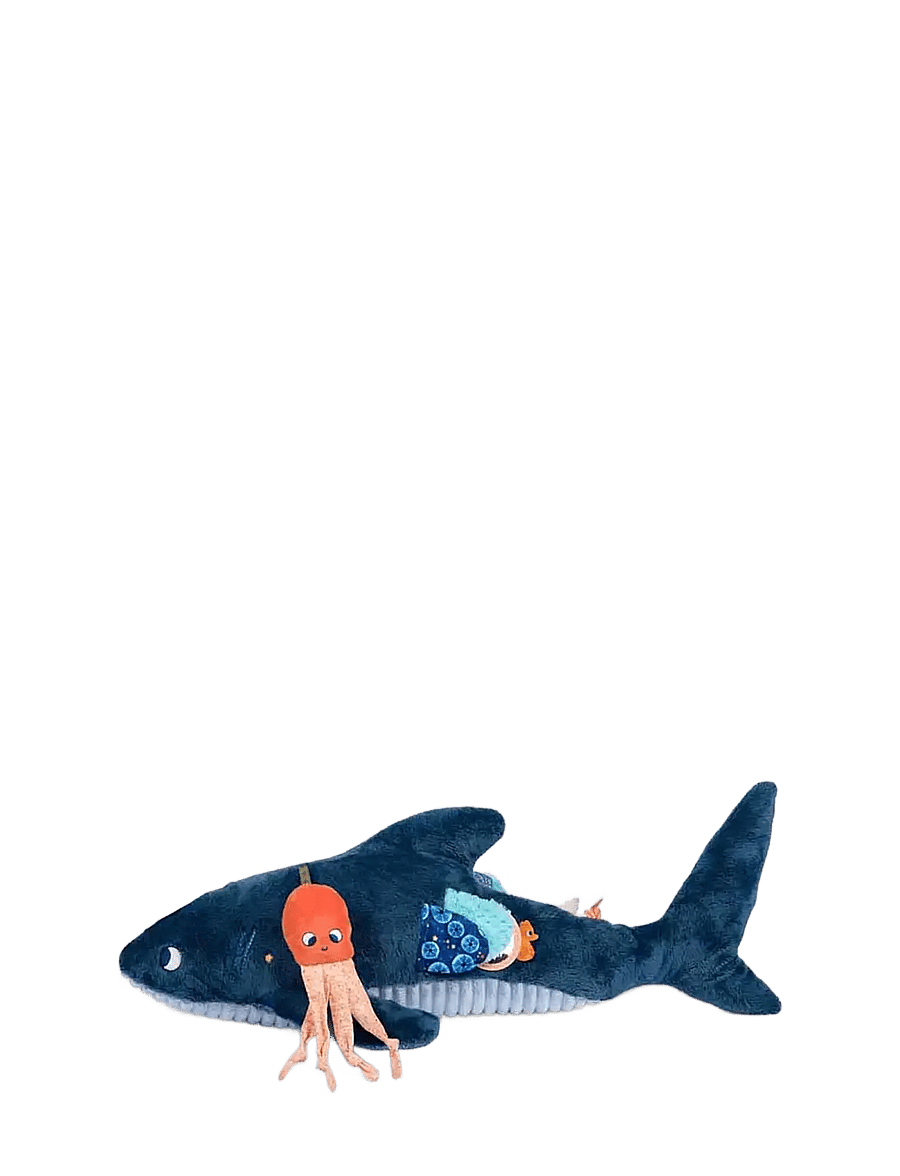 Moulin Roty - Large Activity Shark 58 cm - Les Aventures de Paulie - tøjdyr - navy - 0