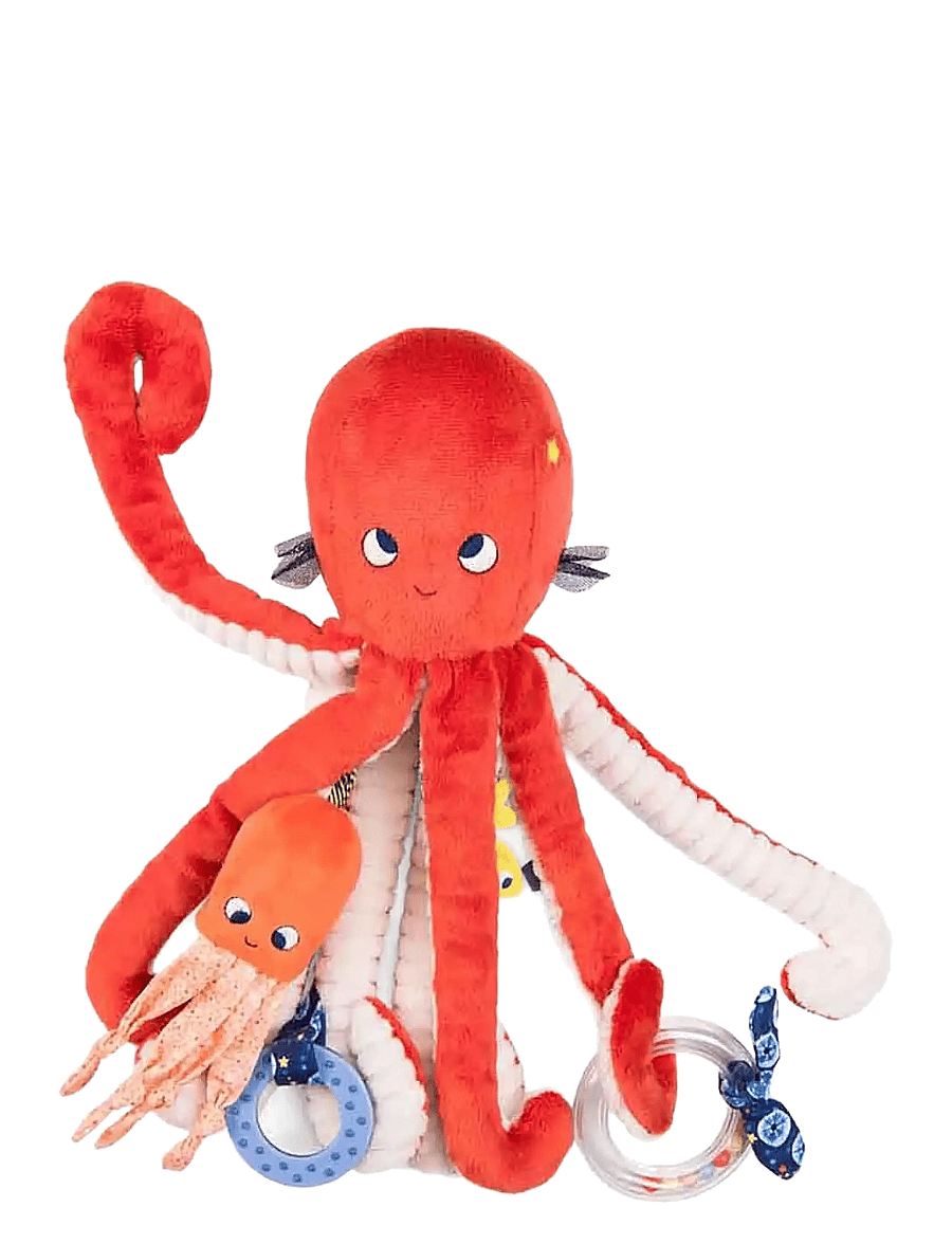 Moulin Roty - Activity Octopus 35 cm - Les Aventures de Paulie - mjukisdjur - red - 0