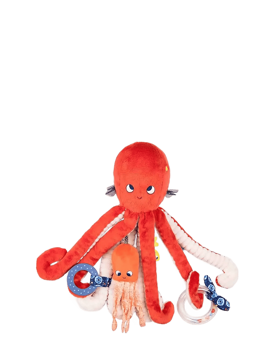 Moulin Roty - Activity Octopus 35 cm - Les Aventures de Paulie - mjukisdjur - red - 2