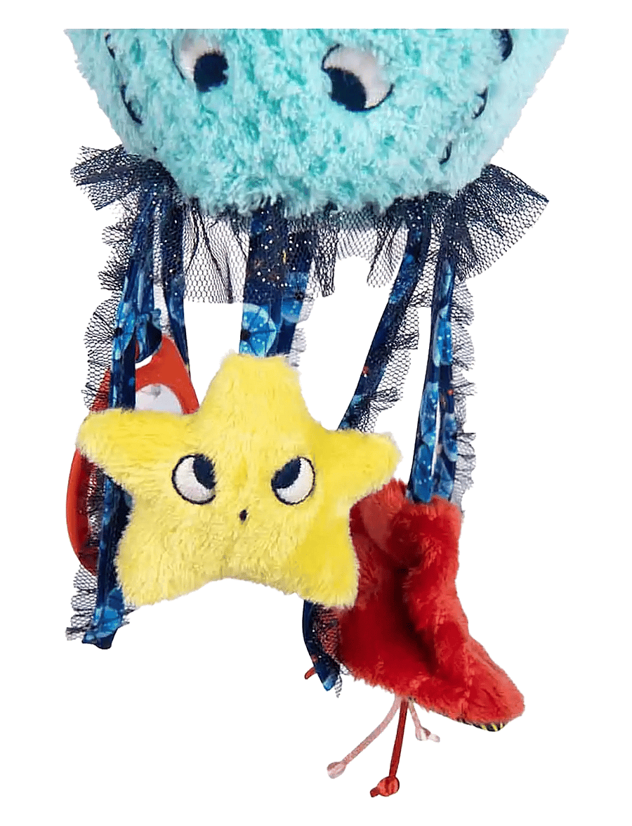 Moulin Roty - Hanging Activity Toy - Jellyfish 31 cm - Les Aventures de Paulie - skallror - turqouise - 1