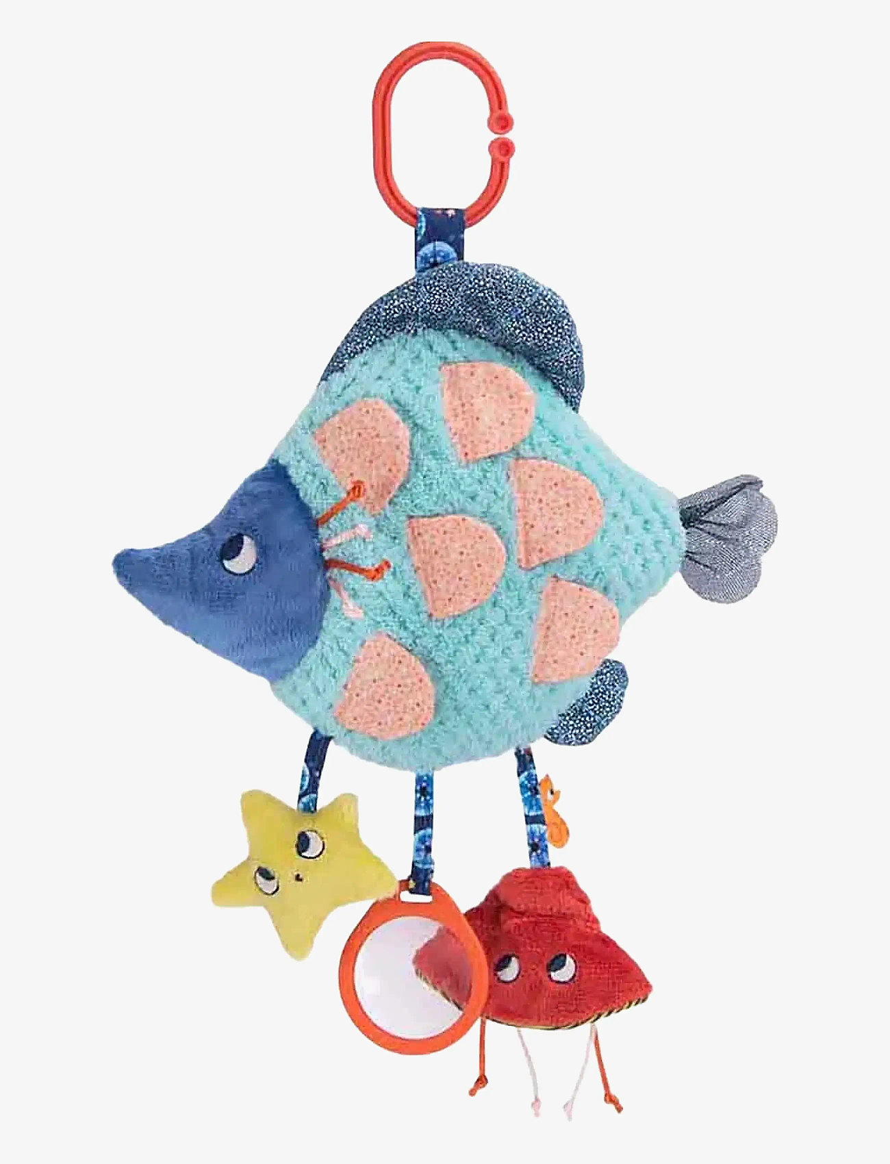 Moulin Roty - Hanging Activity Toy - Blue Fish 40 cm - Les Aventures de Paulie - skallror - blue - 0