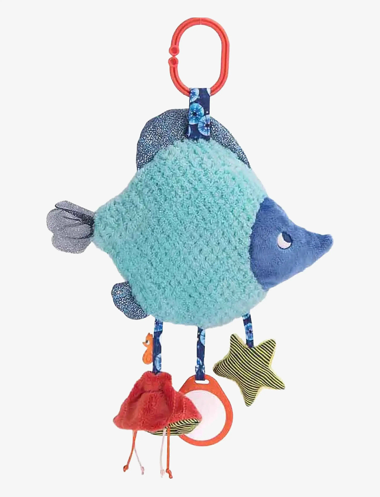 Moulin Roty - Hanging Activity Toy - Blue Fish 40 cm - Les Aventures de Paulie - skallror - blue - 1
