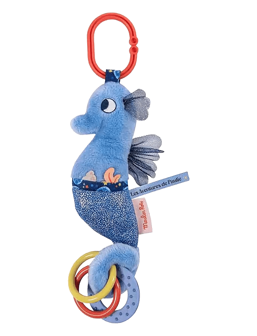 Moulin Roty - Activity Rattle - Sea Horse - Les Aventures de Paulie - skallror - blue - 0
