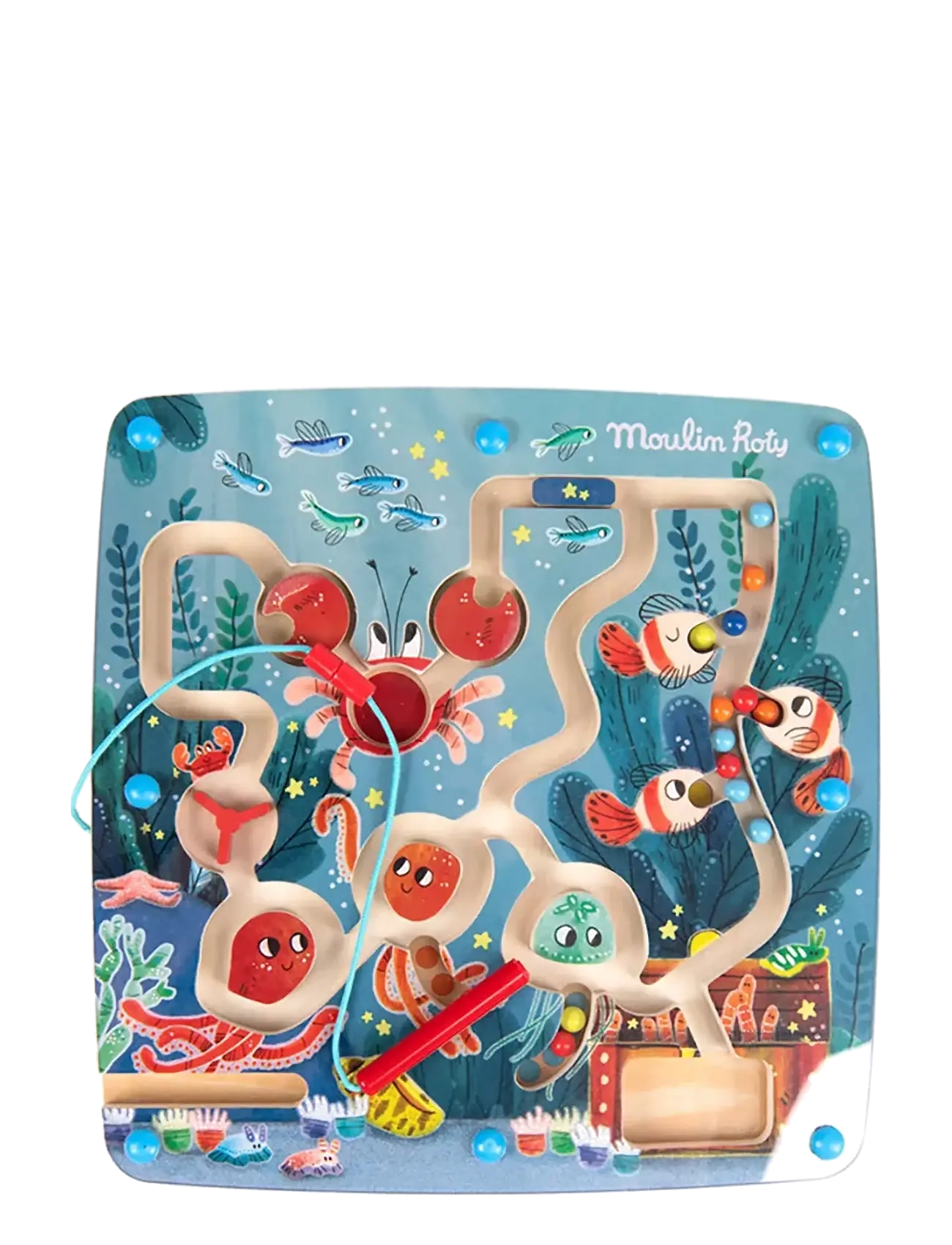 Moulin Roty Activity Maze - Magnetic Sea - Les aventures de Paulie - Julegaver til børn - BLUE / multi