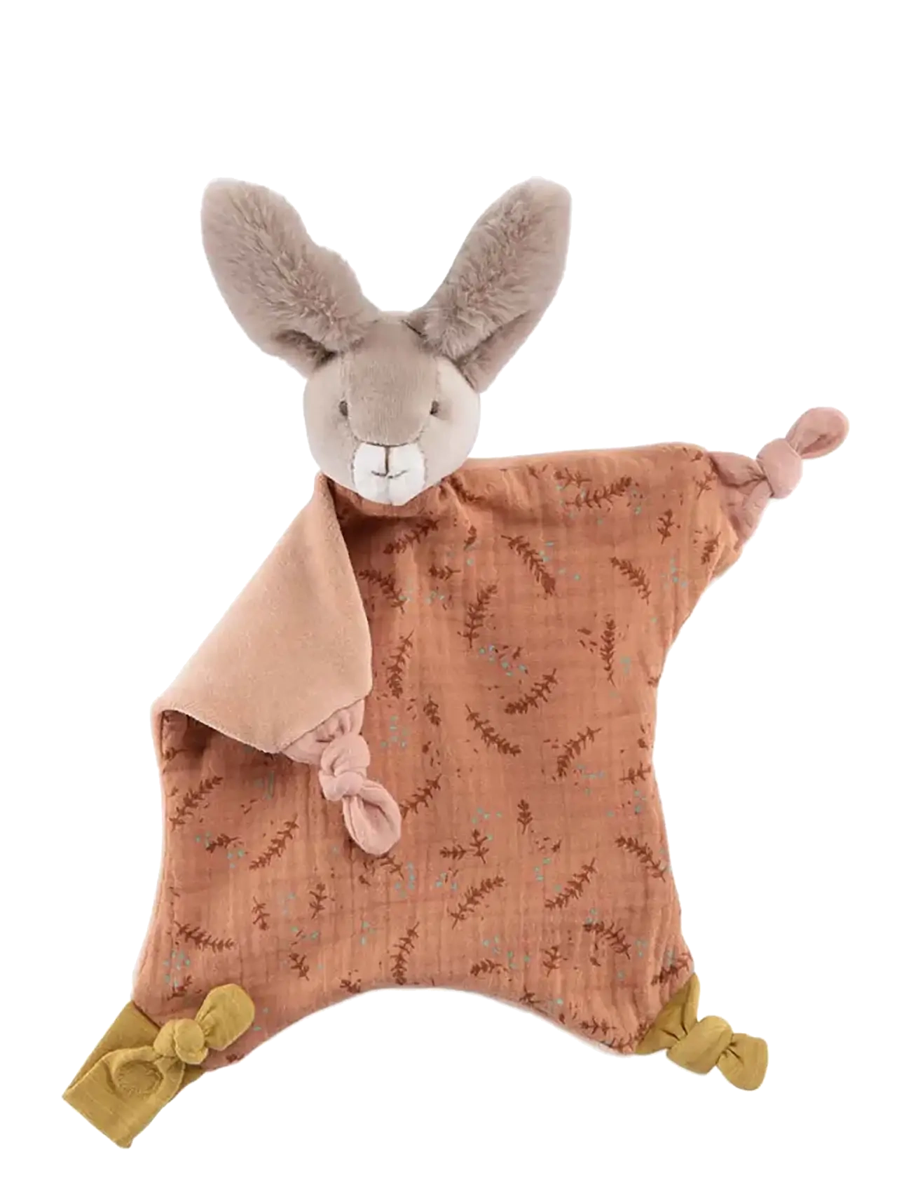 Moulin Roty - Comforter with Rabbit - Clay - Trois Petits Lapins - snuttefiltar - teracotta - 1