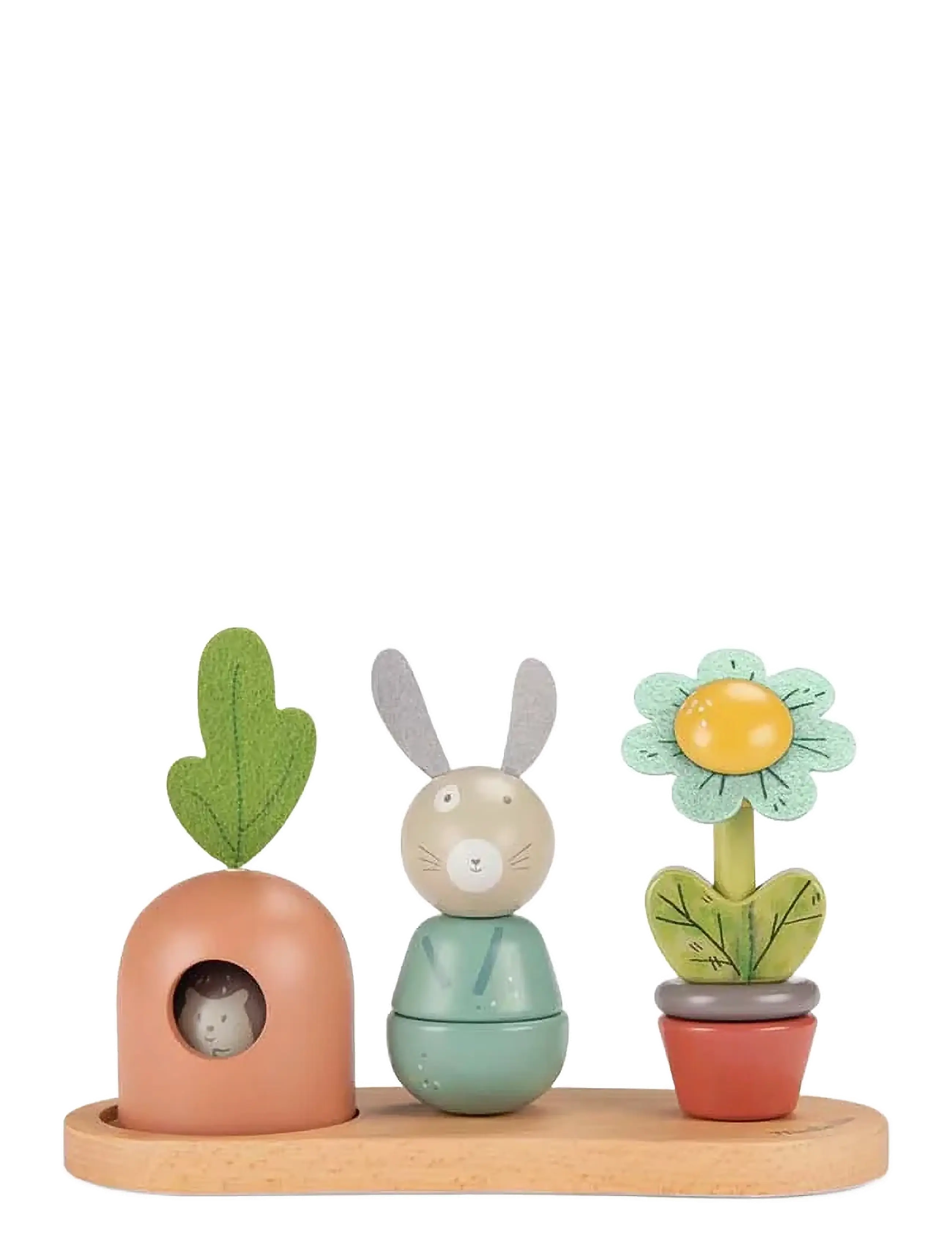 Moulin Roty Activity Toy Stacking Garden Trois Petits Lapins, Børn, Stackable Blocks, Multi/mønstret, Str: ONE SIZE