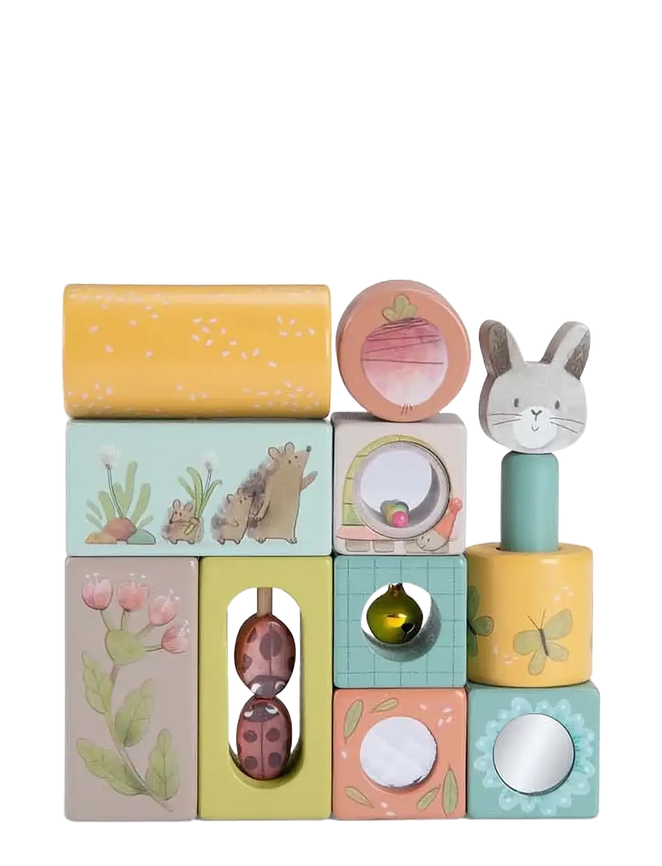 Moulin Roty Stack-Up Activity Cubes - Trois Petits Lapins, One Size, Multi/patterned, Educational Legetøj > Stackable Blocks, Børn