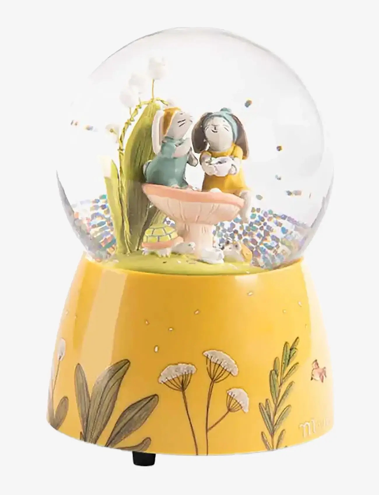 Moulin Roty - Musical Snow Globe with Rabbits - Trois Petits Lapins - snow globes - ochre - 0