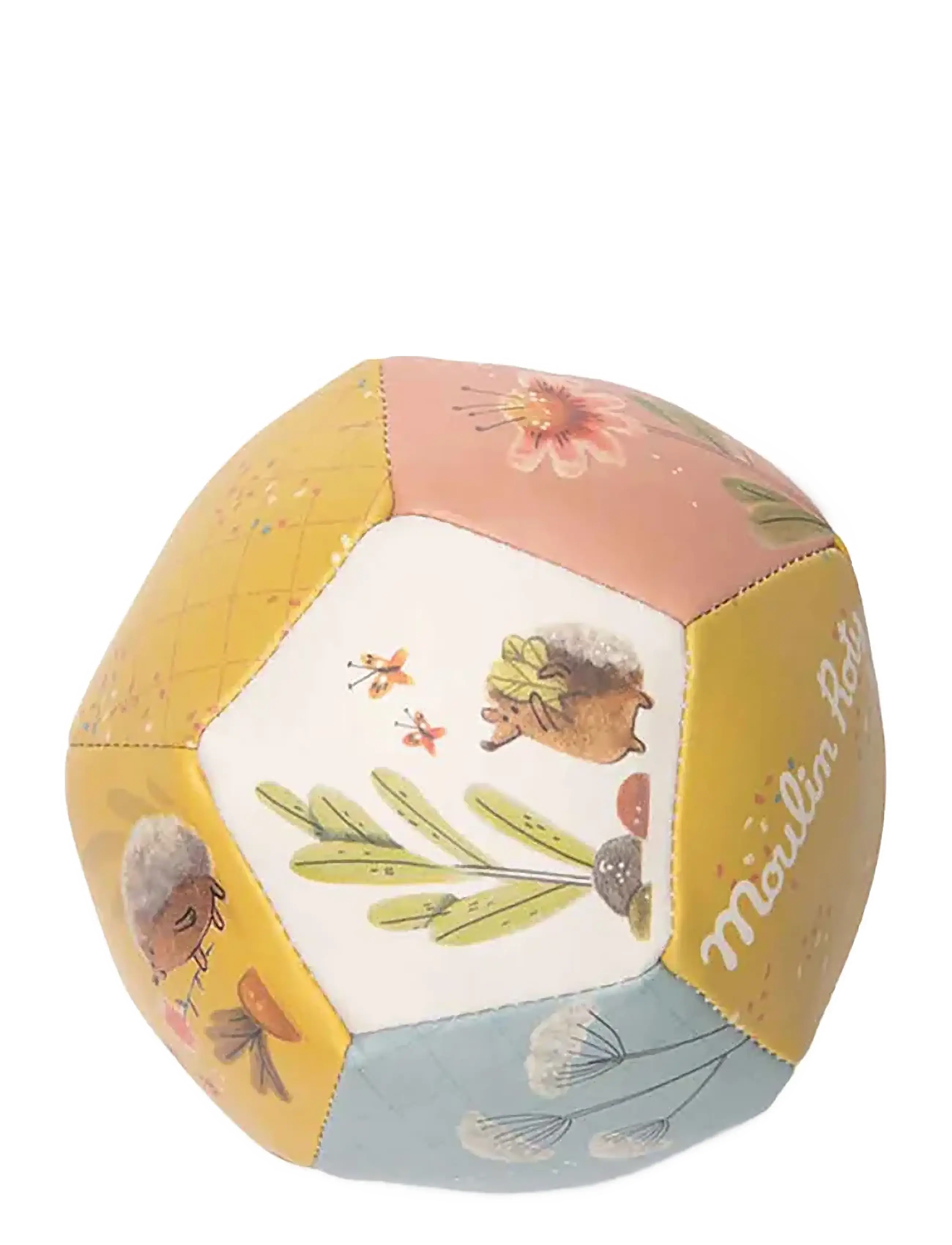 Moulin Roty Soft Ball 10cm - Trois Petits Lapins - Julegaver til børn - OCHRE / multi