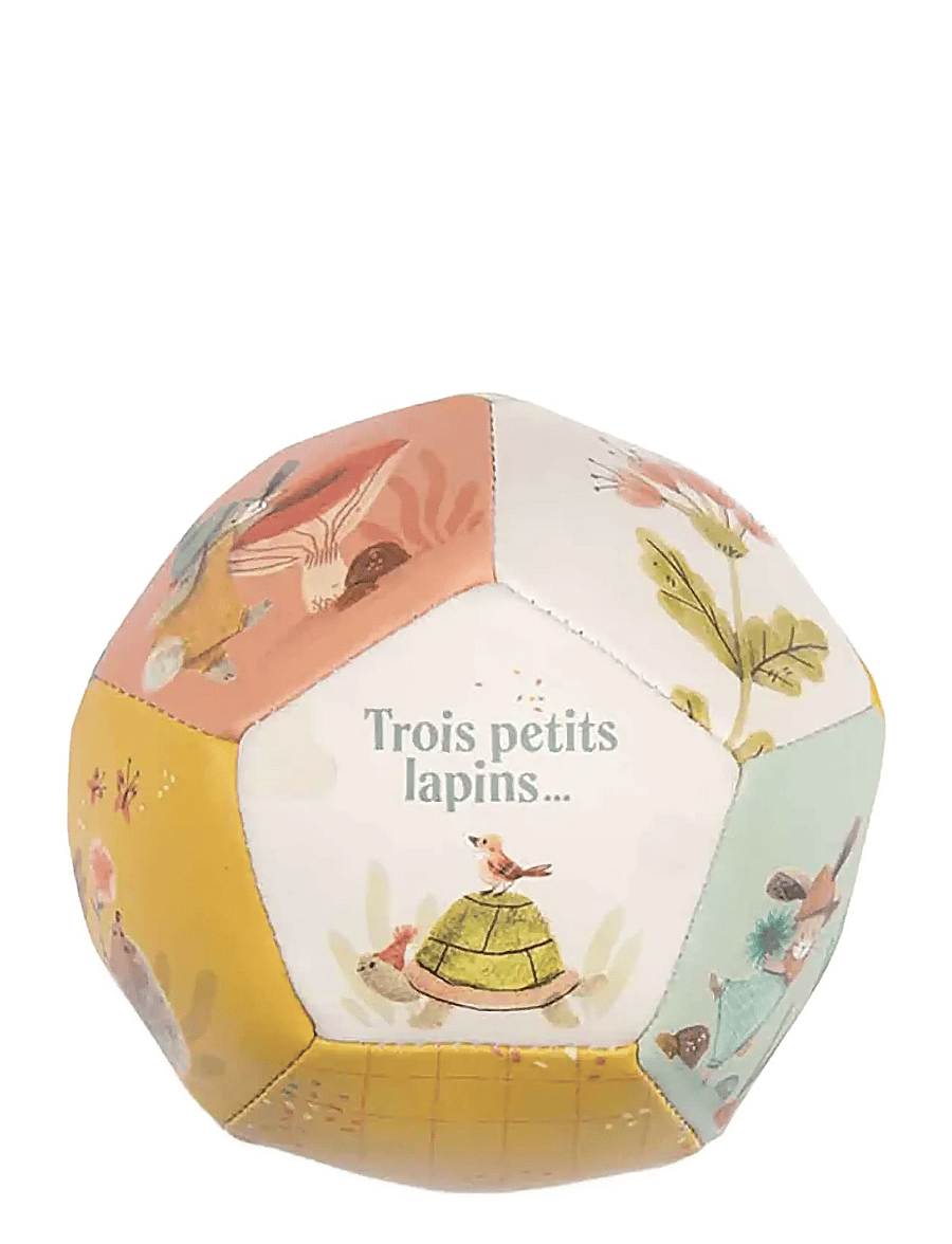 Moulin Roty - Soft Ball 10cm - Trois Petits Lapins - mjuka leksaker - ochre - 1