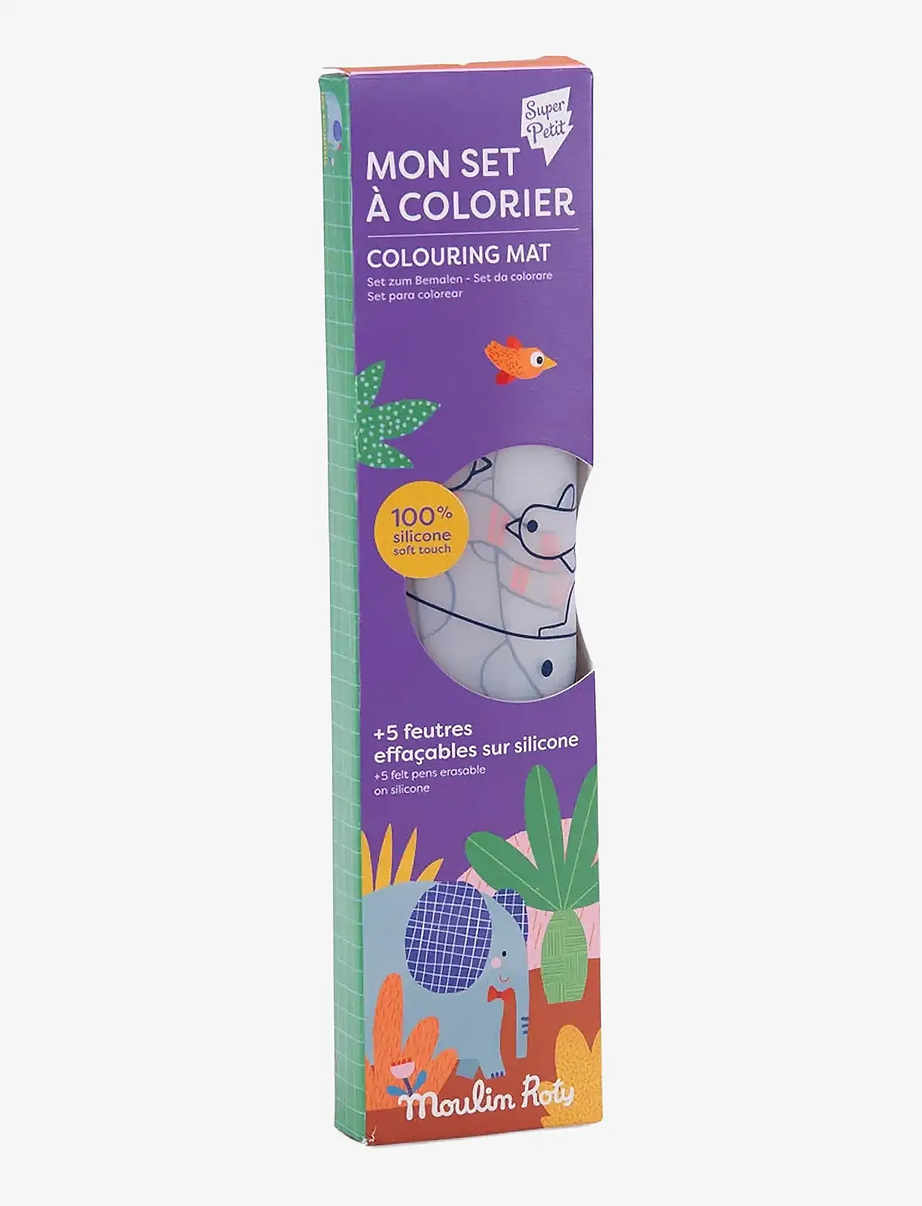 Moulin Roty - Silicone Colouring Set - Les Toupitis - male- & kreabøger - purple - 4