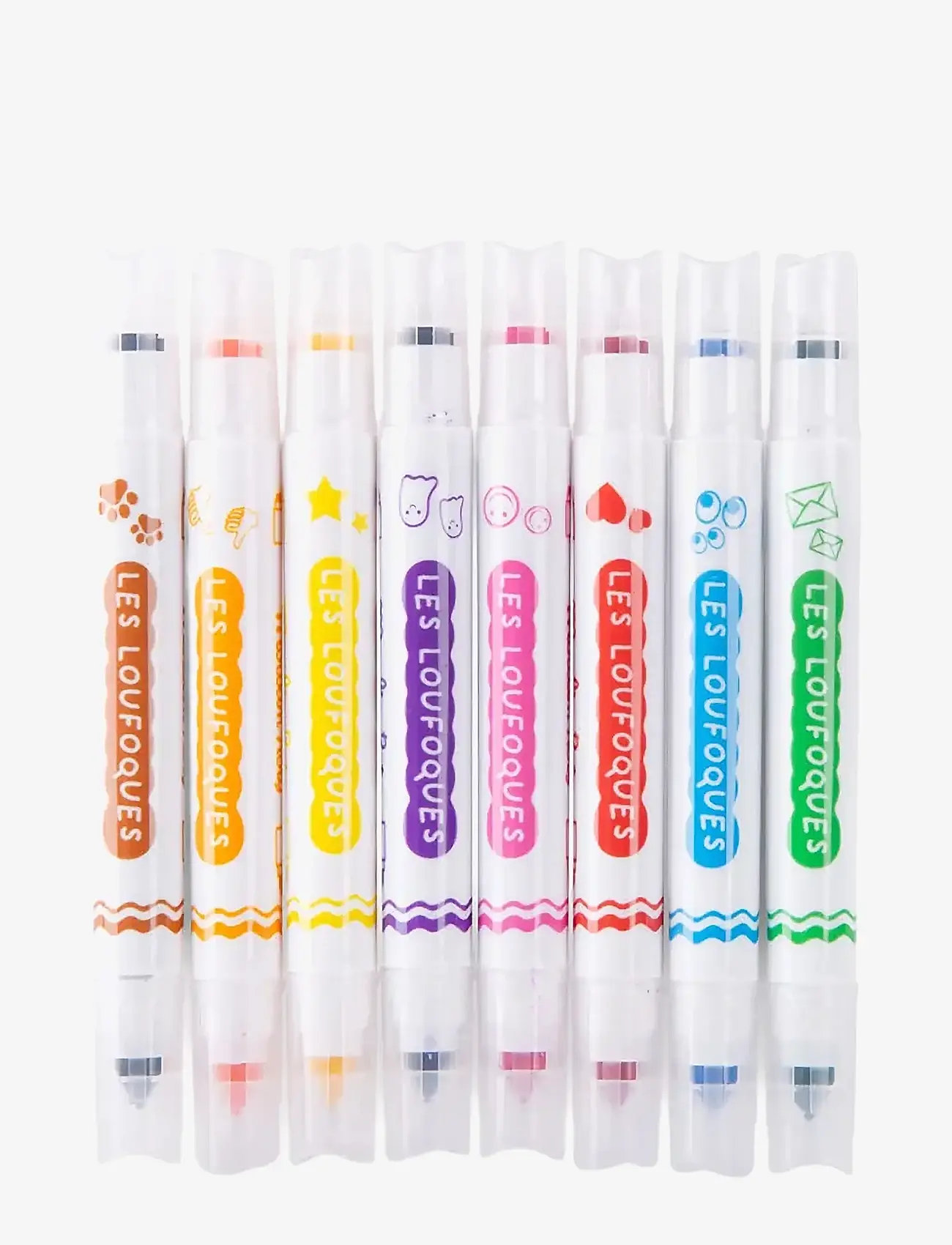 Moulin Roty - Felt Pens with Stamps 8 pcs - Les Loufoques - blýantar - multi - 1