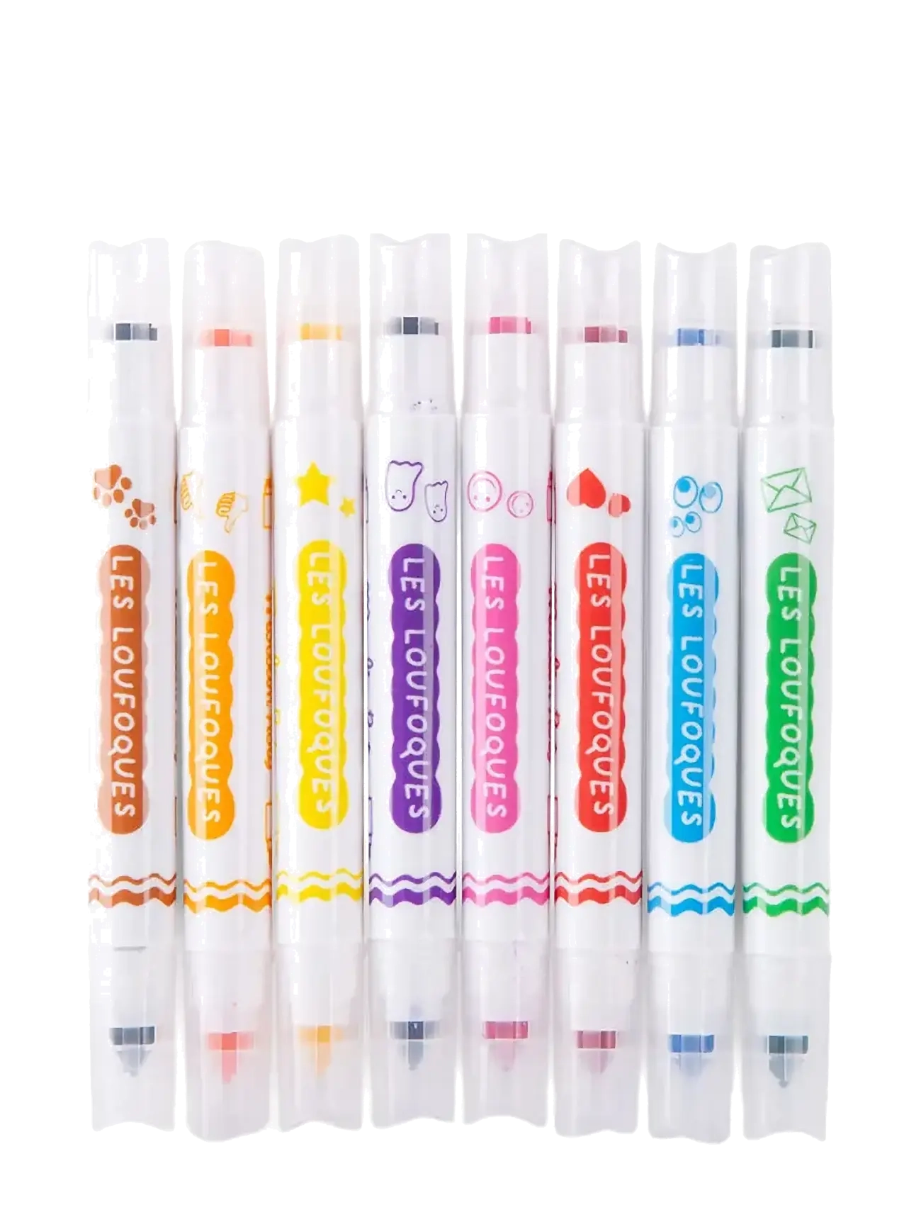 Moulin Roty - Felt Pens with Stamps 8 pcs - Les Loufoques - pennor - multi - 1