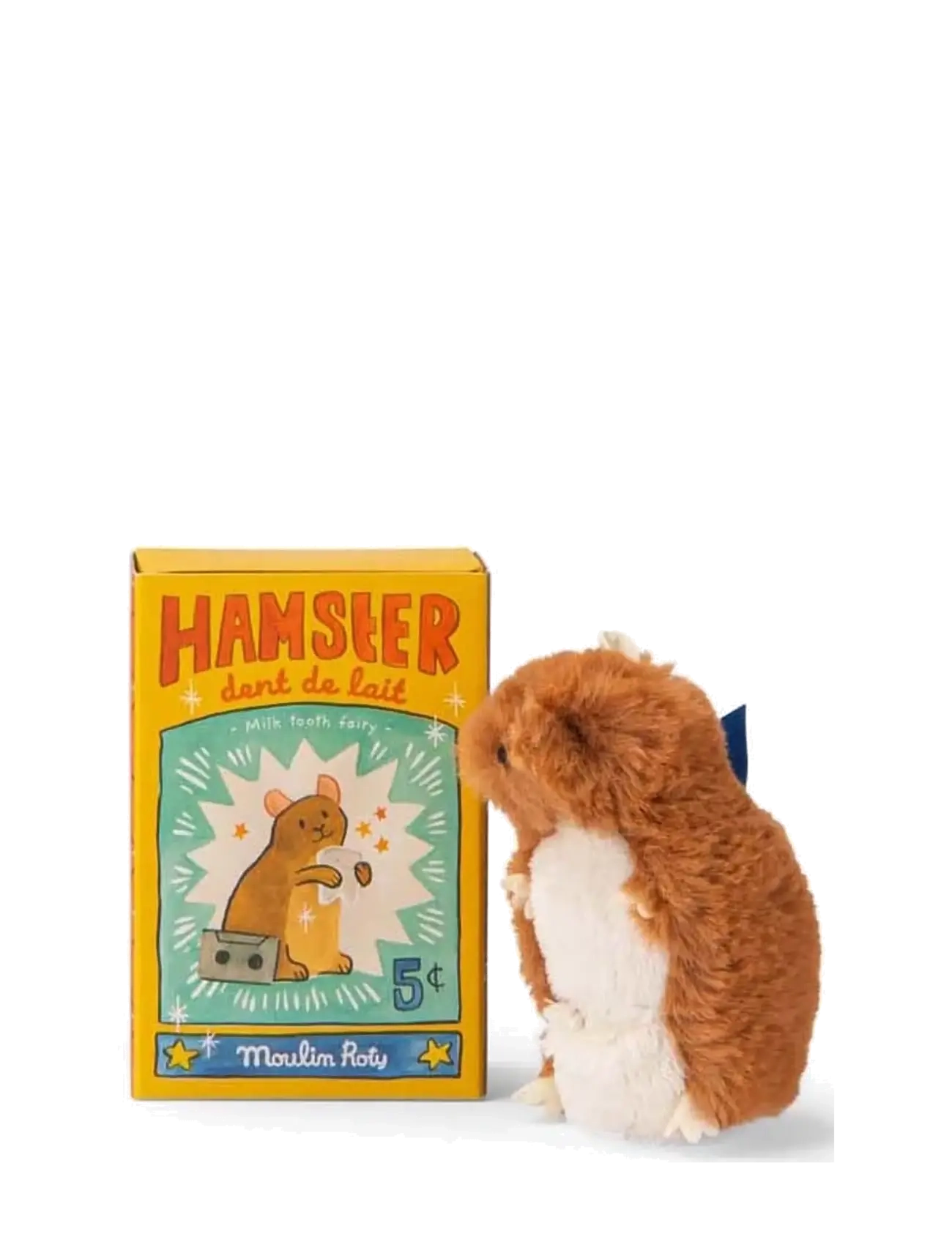 Moulin Roty Tooth Fairy Hamster With Milk Tooth Pocket Puce & Pilou, Børn, Stuffed Dyr, Brun, Str: ONE SIZE