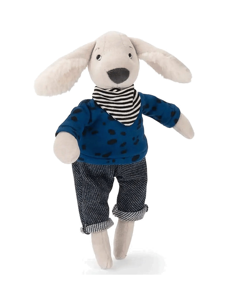 Moulin Roty - Pilou the Dog 30 cm - Puce & Pilou - tøjdyr - blue - 2