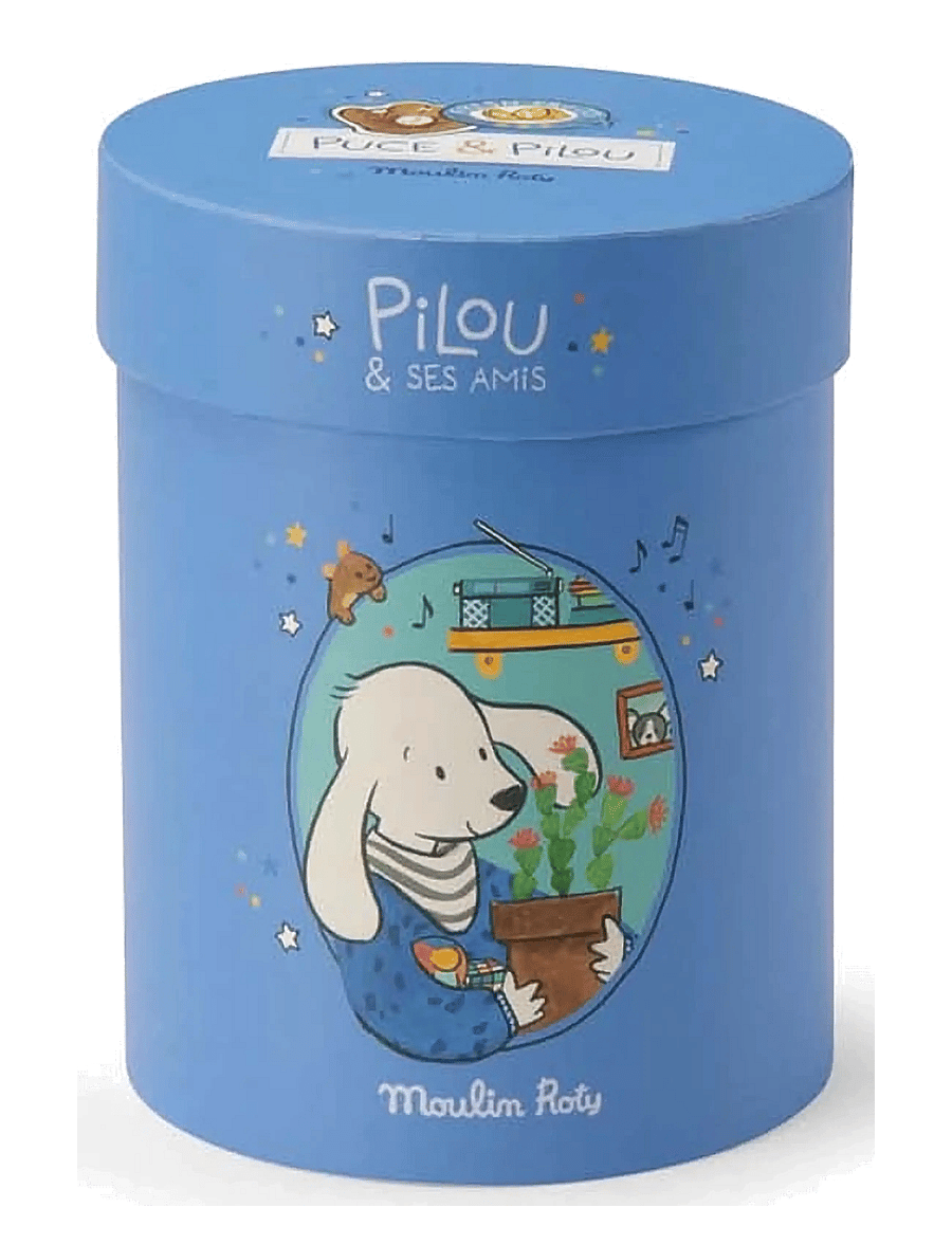 Moulin Roty - Pilou the Dog 30 cm - Puce & Pilou - tøjdyr - blue - 4