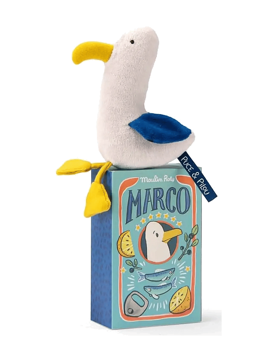 Moulin Roty - Rattle - Marco the Seagull 18 cm - Puce & Pilou - skallror - white - 0