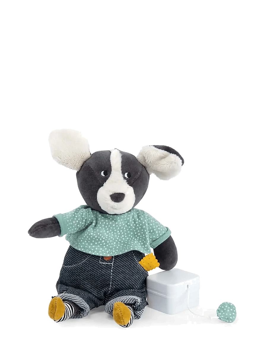 Moulin Roty - Musical Plush - Puce the Dog 27 cm - Puce & Pilou - musikalske plysdyr - multi - 3