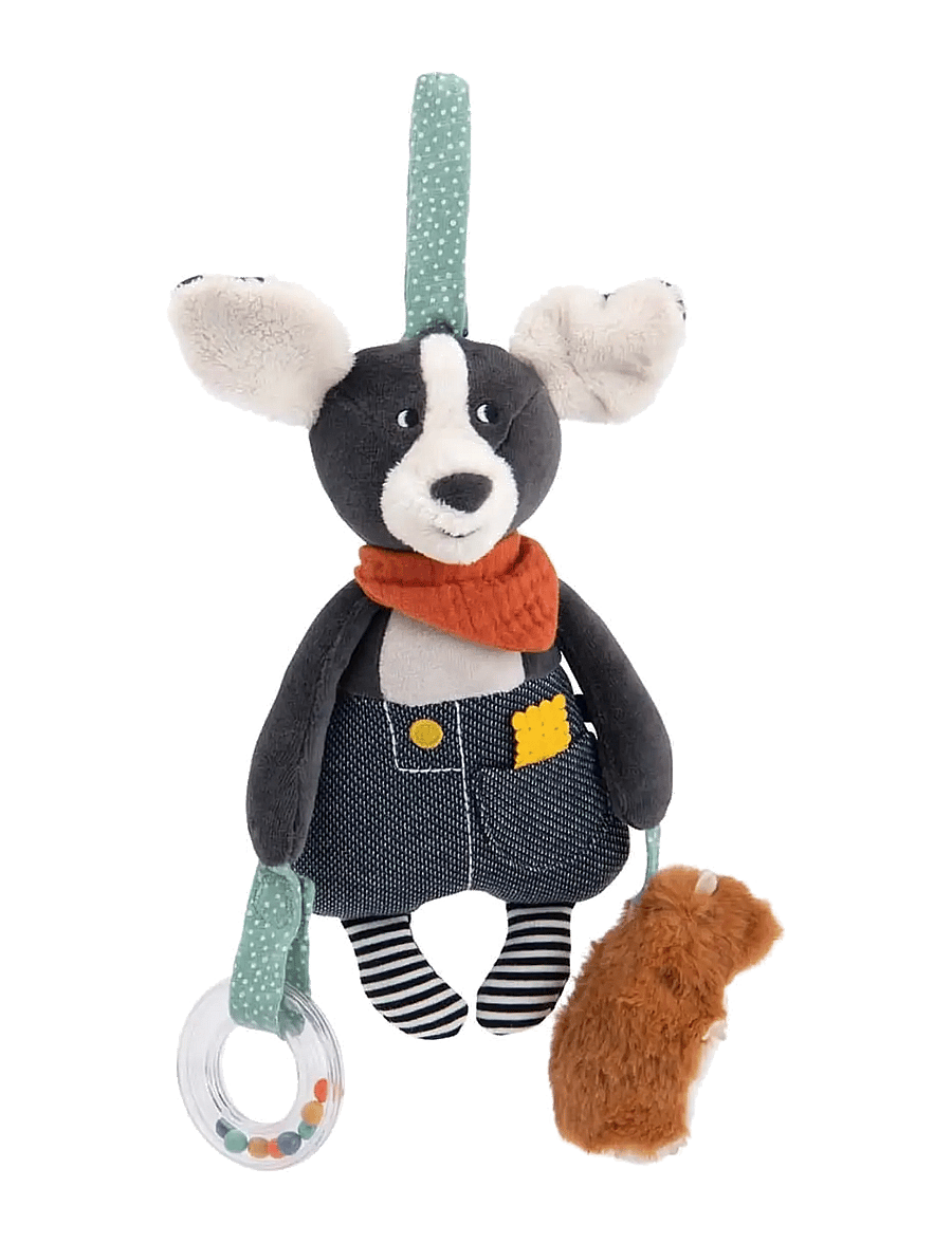Moulin Roty - Hanging Activity Toy - Puce the Dog - Puce & Pilou - interaktiva leksaker - dark grey - 0