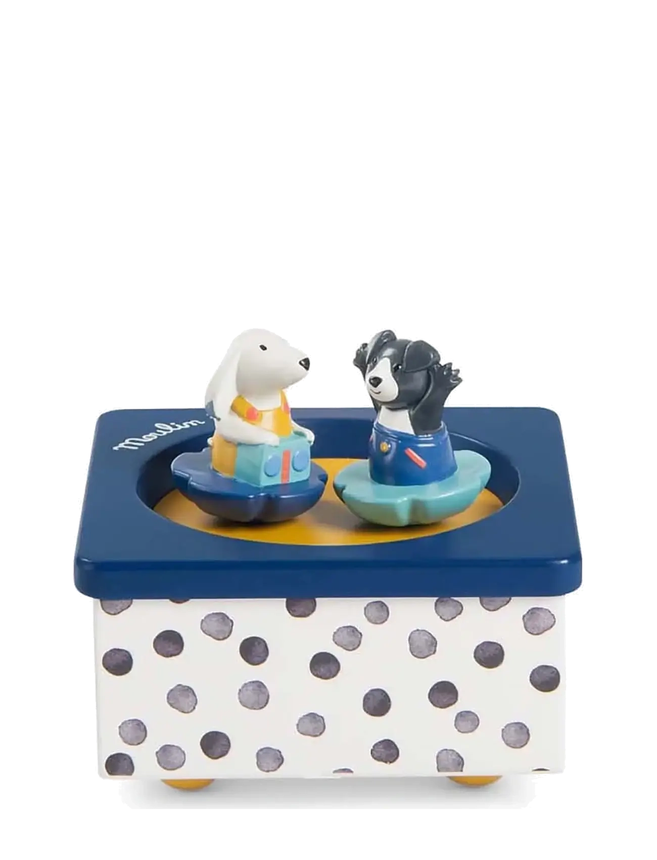 Moulin Roty Musical Box Puce & Pilou, Børn, Musical Plush Legetøj, Navy, Str: ONE SIZE