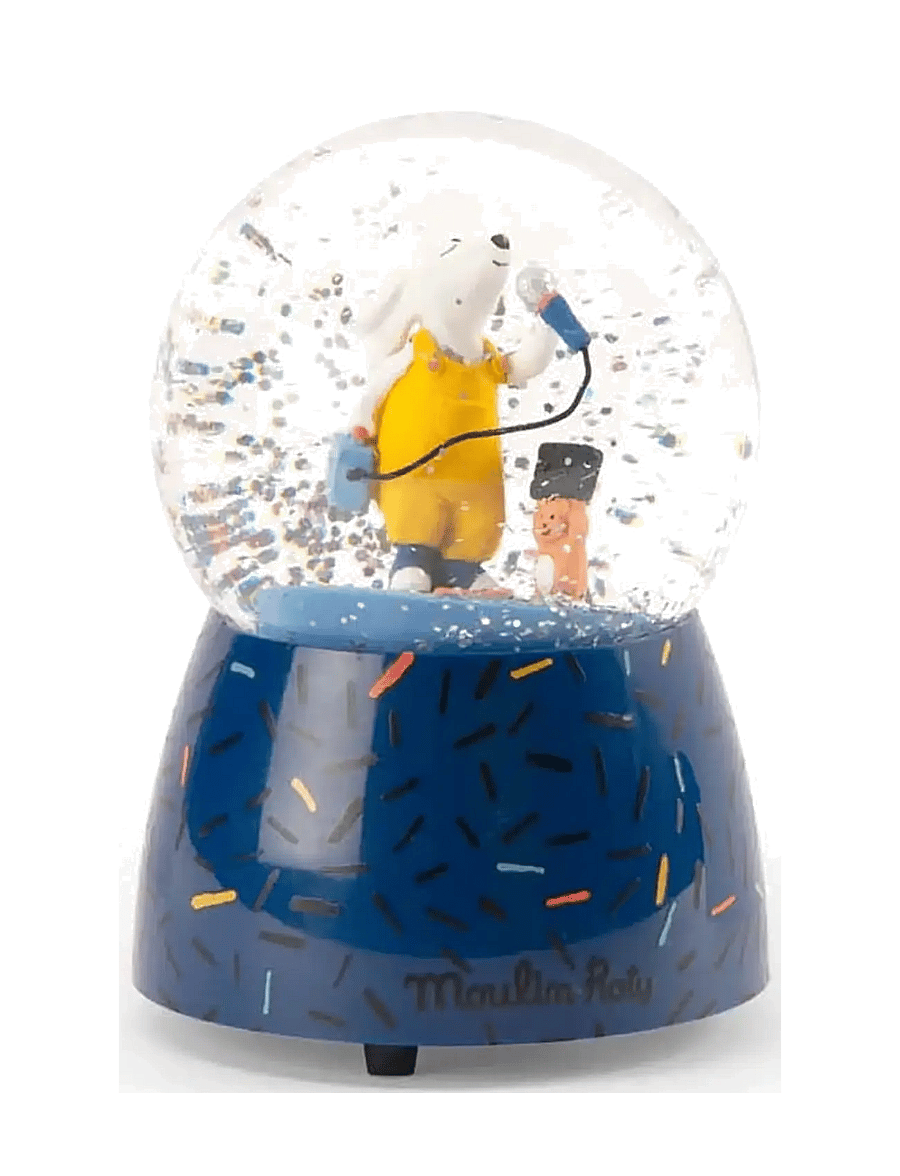 Moulin Roty - Musical Snow Globe - Pilou the Dog - Puce & Pilou - dekorationsdetaljer - blue - 0