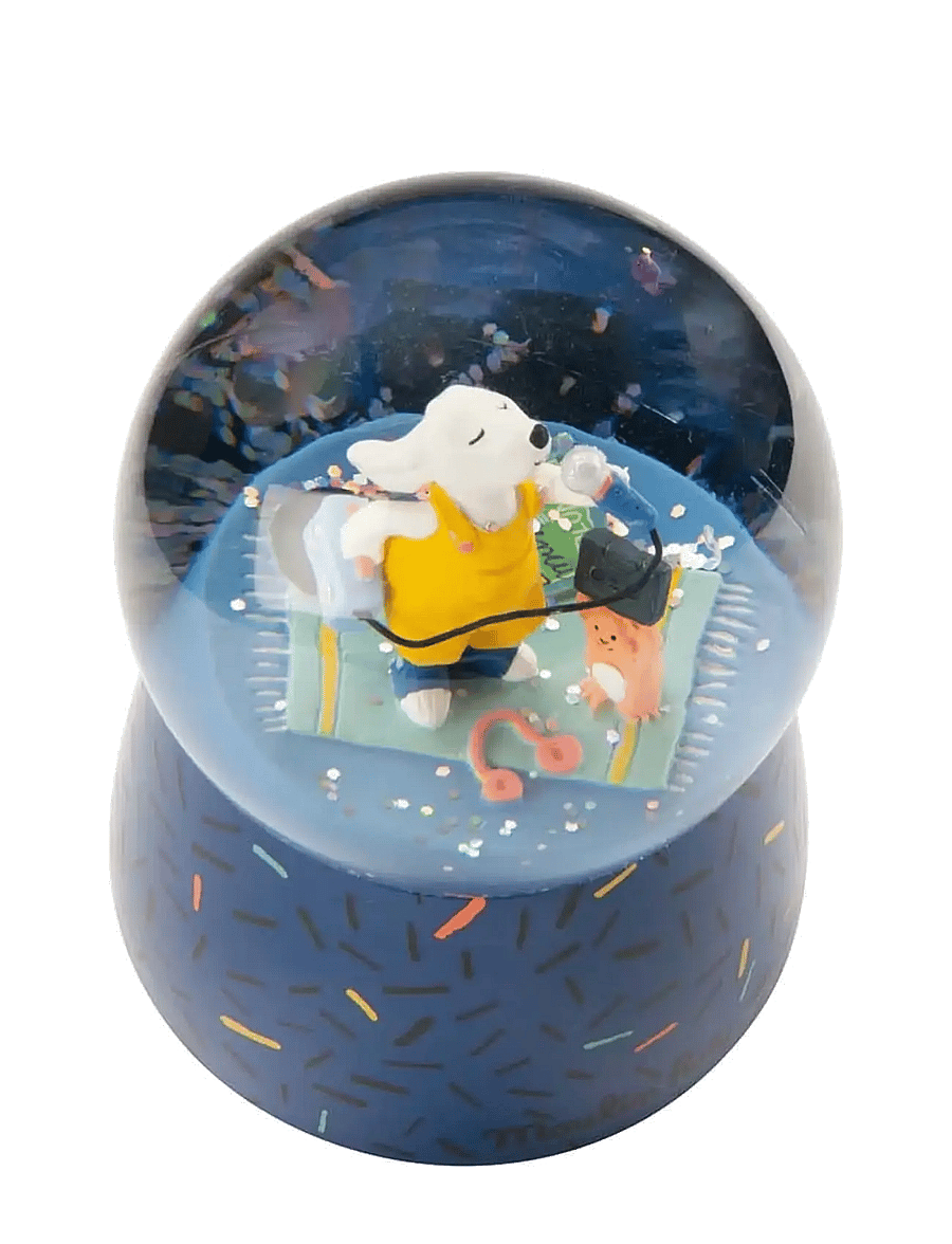Moulin Roty - Musical Snow Globe - Pilou the Dog - Puce & Pilou - dekorationsdetaljer - blue - 2