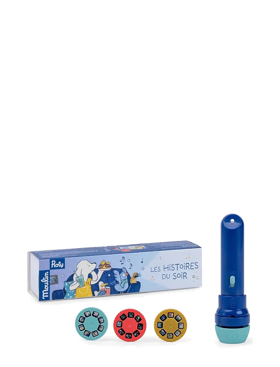 Moulin Roty - Storybook Torch - Puce & Pilou (EN-FR) - steam-leksaker - blue - 0