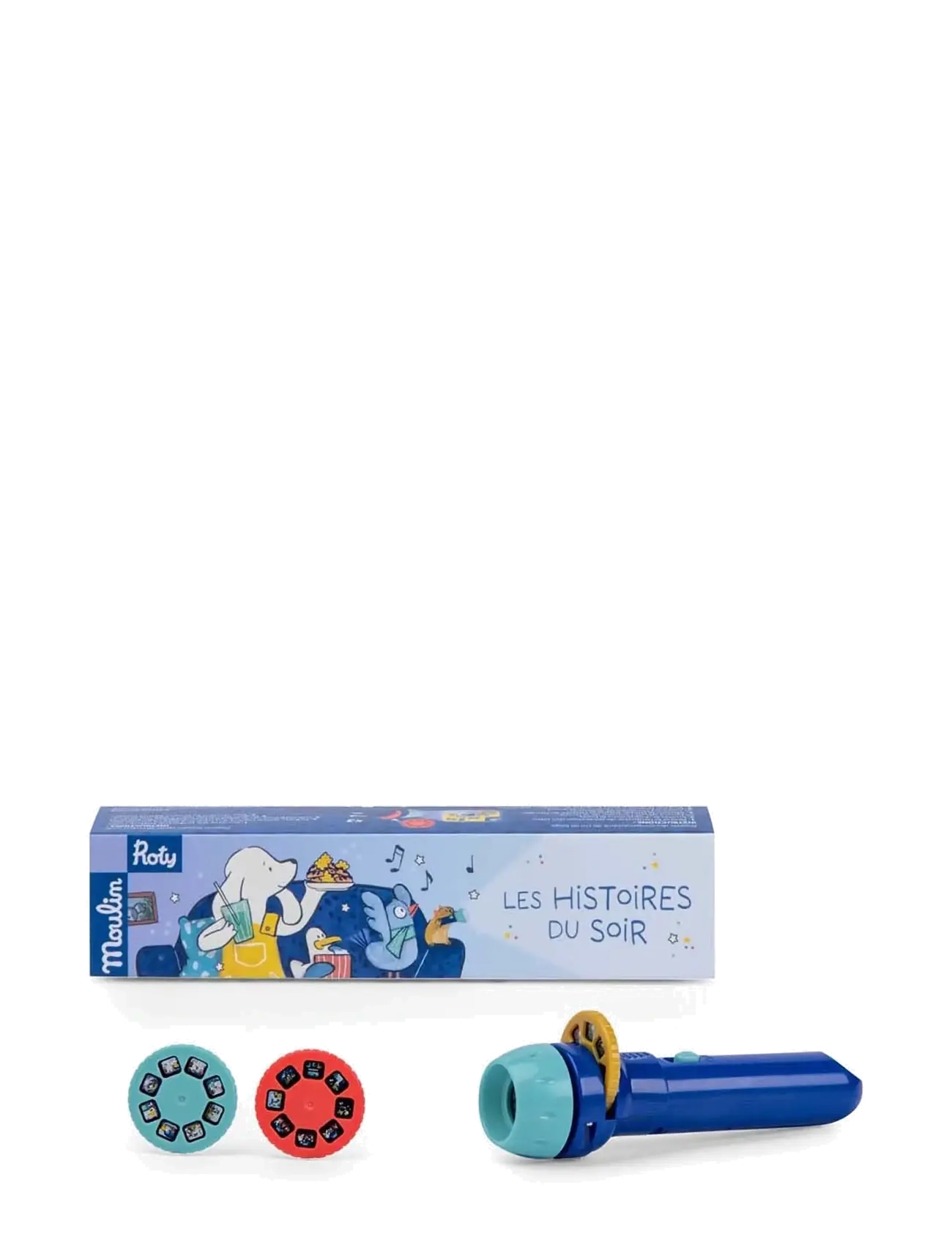 Moulin Roty - Storybook Torch - Puce & Pilou (EN-FR) - steam-leksaker - blue - 1