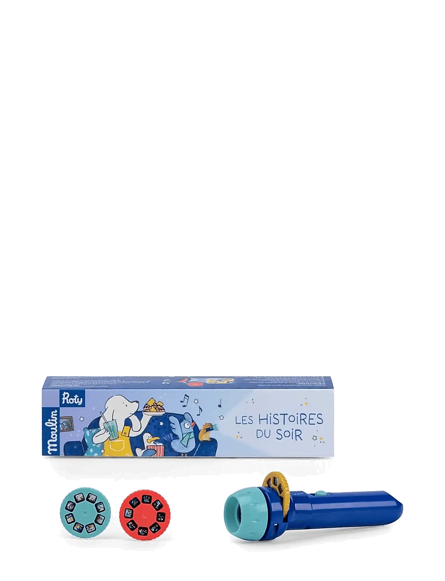 Moulin Roty - Storybook Torch - Puce & Pilou (EN-FR) - steam-leksaker - blue - 1