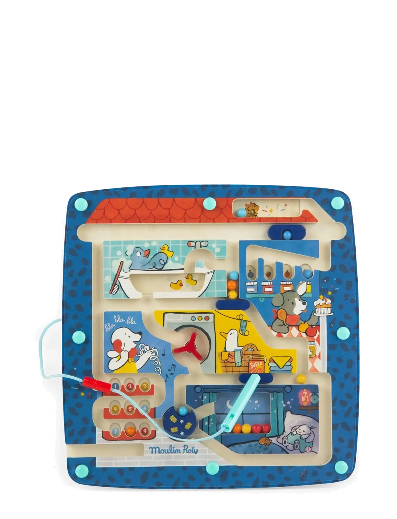 Moulin Roty Magnetic Maze - Puce & Pilou - STEAM-legetøj - BLUE / blue