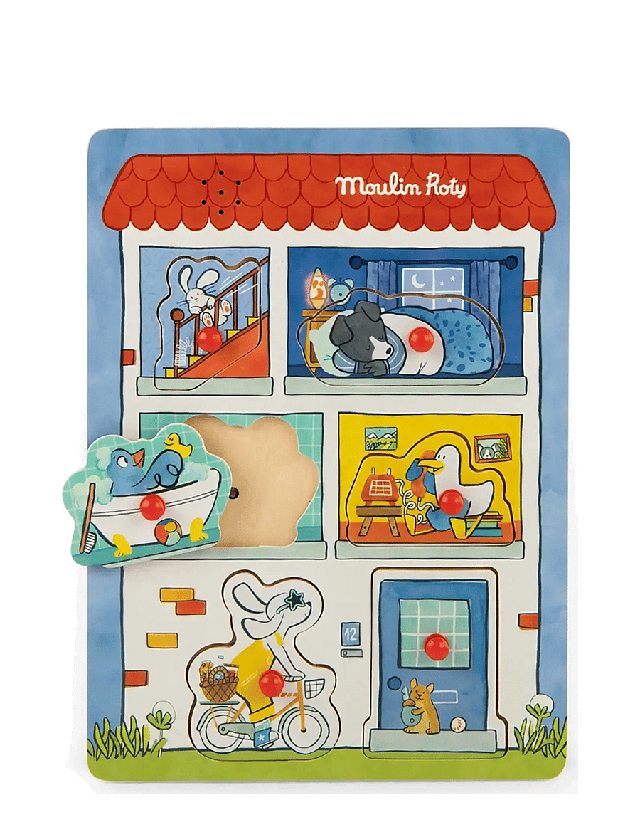 Moulin Roty - Peg Puzzle with Sound 6 pcs - Puce & Pilou - knoppussel - multi - 0