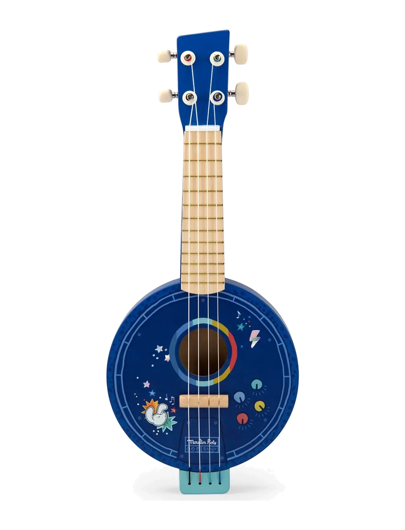 Moulin Roty Banjo - Puce & Pilou, One Size, Blue, Legetøj > Musical Instruments, Børn