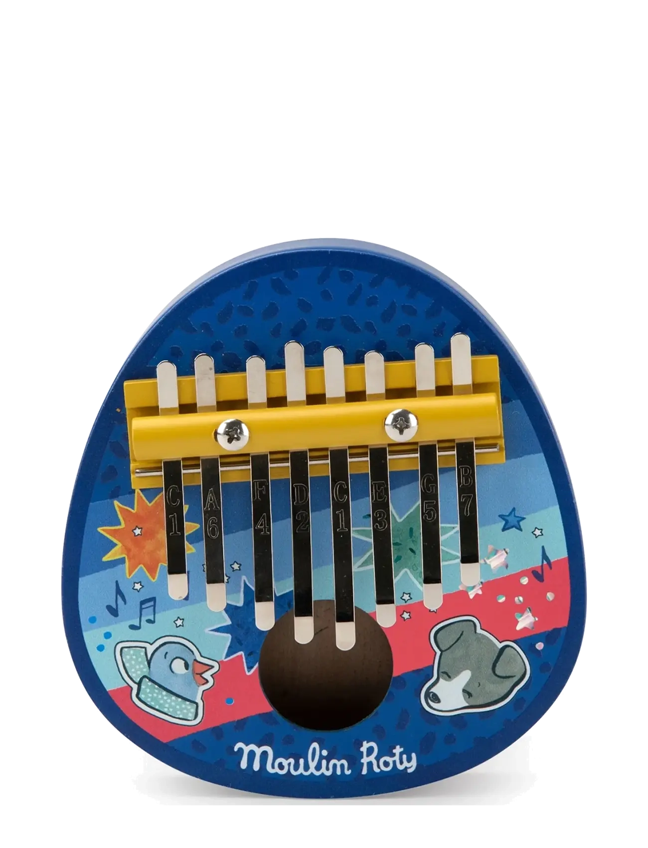 Moulin Roty Kalimba - Puce & Pilou, One Size, Blue, Legetøj > Musical Instruments, Børn