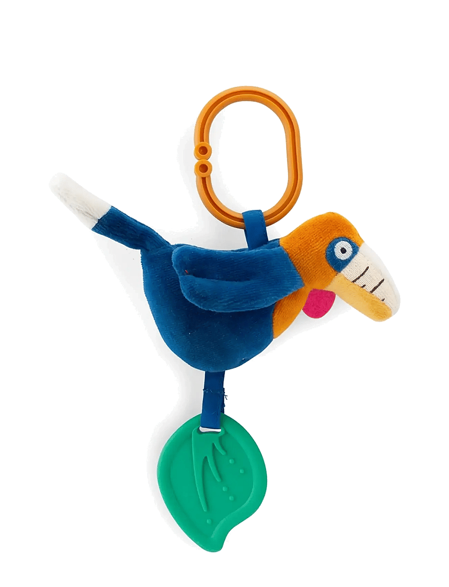 Moulin Roty - Hanging Activity Plush - Litchi the Hornbill - La forêt Mawa - musikalske plysdyr - blue - 2
