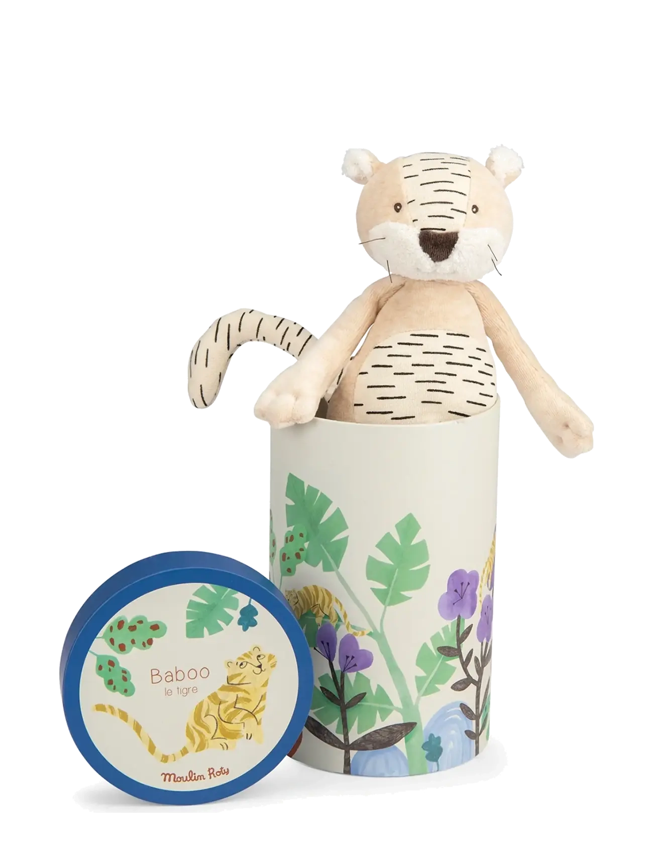 Moulin Roty Plush Animal - Baboo the Tiger 34 cm - La forêt Mawa - Soft toys - CREAM / cream