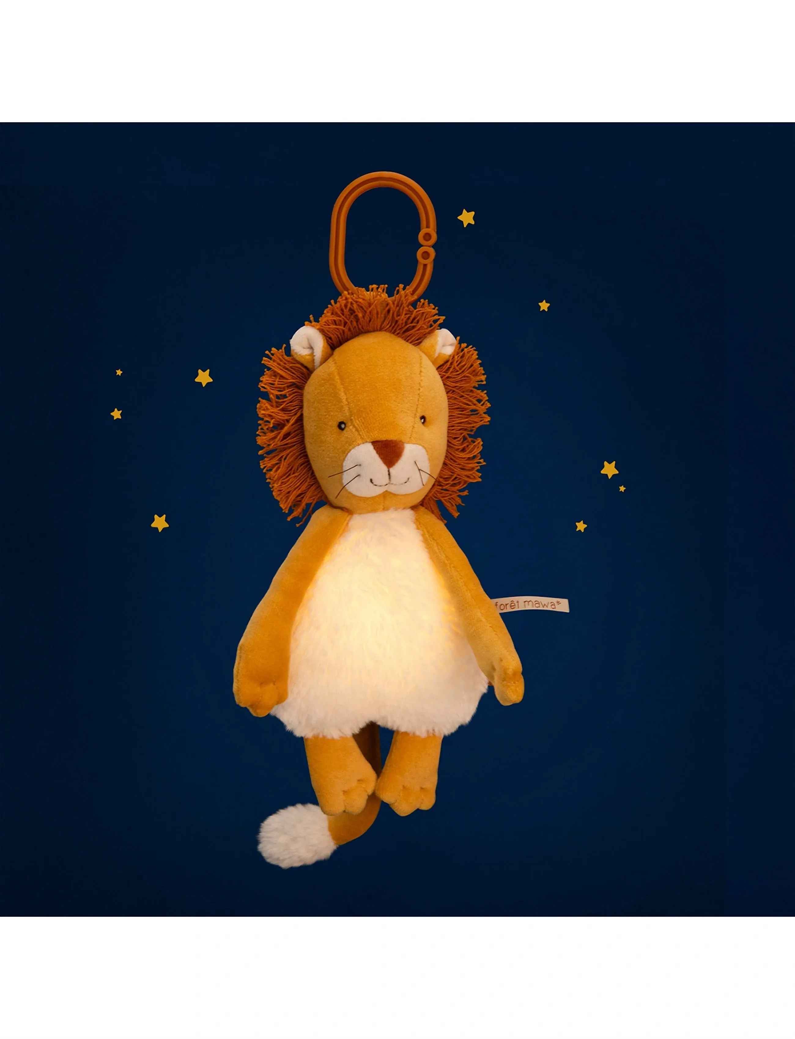 Moulin Roty Plush Animal - Light-Up Lion - La Forêt Mawa, One Size, Orange, Soft Legetøj > Stuffed Animals, Børn