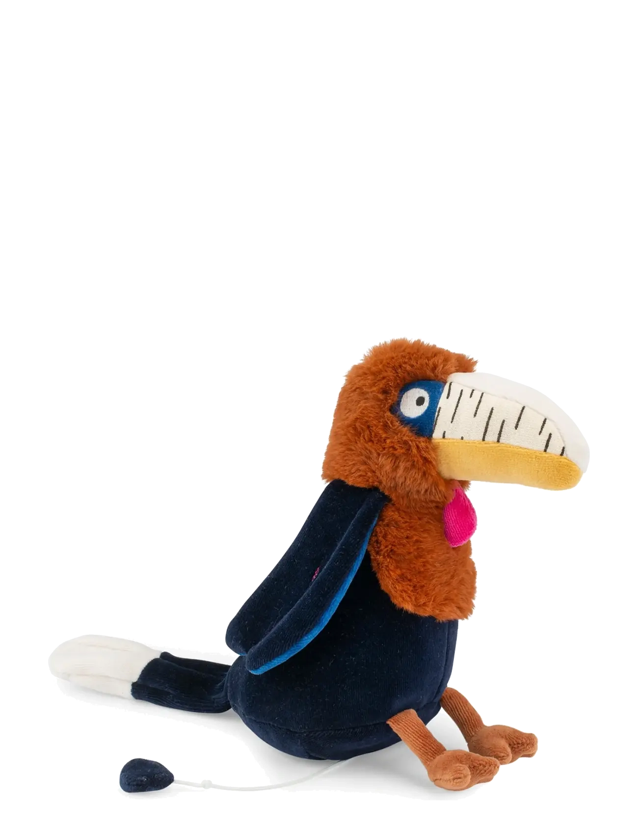 Moulin Roty - Musical Plush - Litchi the Hornbill 25 cm - La forêt Mawa - musikalske plysdyr - orange - 1