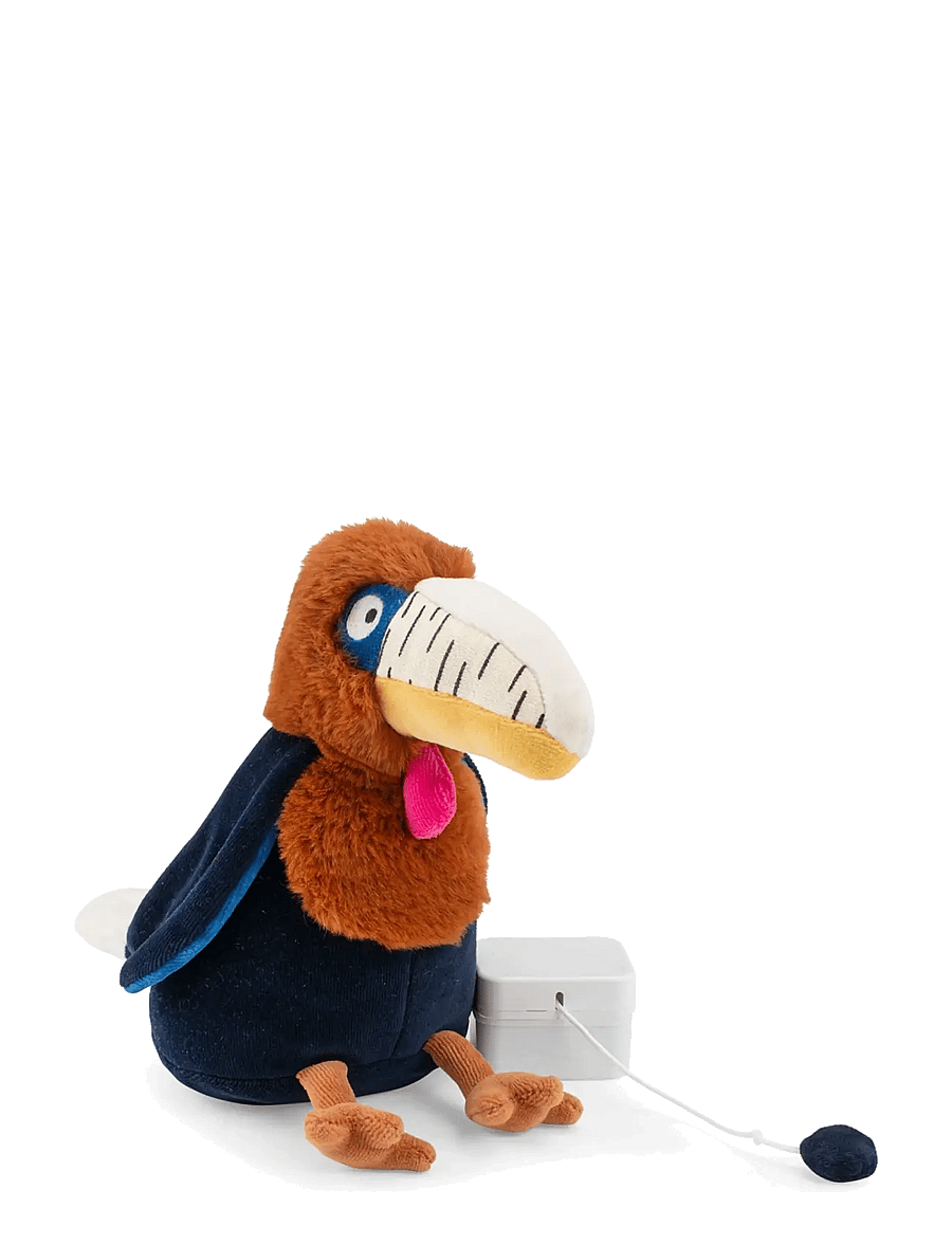 Moulin Roty - Musical Plush - Litchi the Hornbill 25 cm - La forêt Mawa - musikalske plysdyr - orange - 2