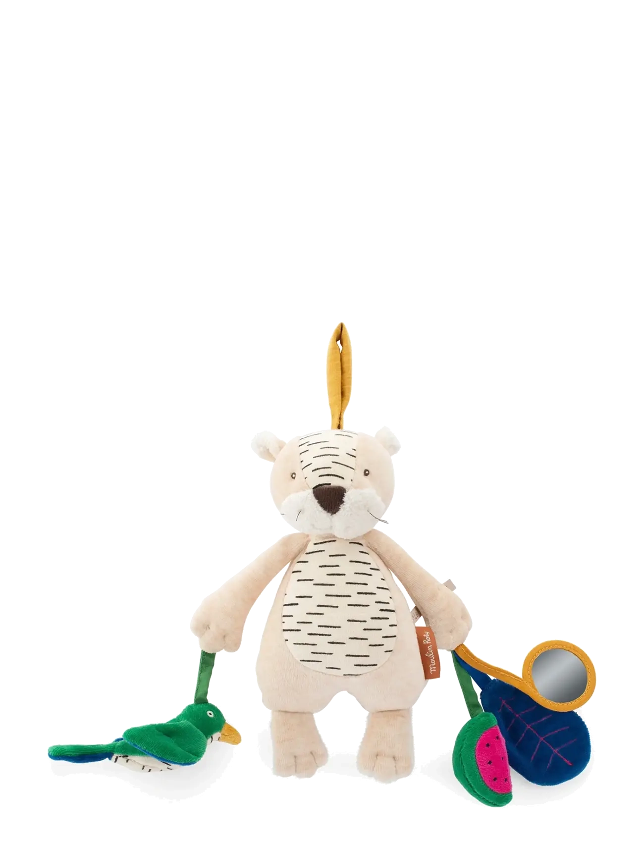 Moulin Roty Hanging Activity Plush Baboo The Tiger 26 Cm La Forêt Mawa, Børn, Interactive Legetøj, Creme, Str: ONE SIZE