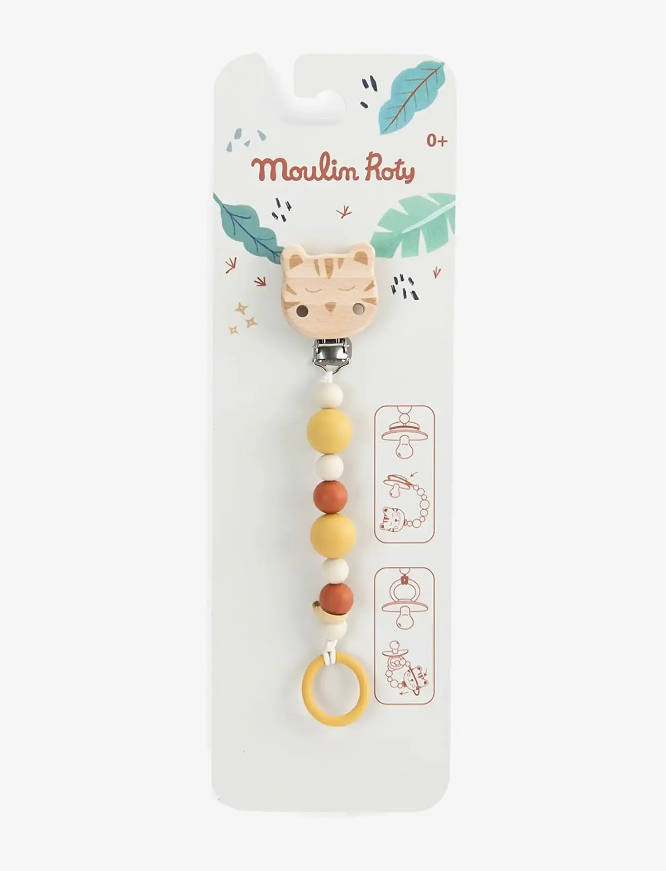 Moulin Roty - Soother Holder - Baboo the Tiger - La forêt Mawa - bidelegetøj - multi - 0
