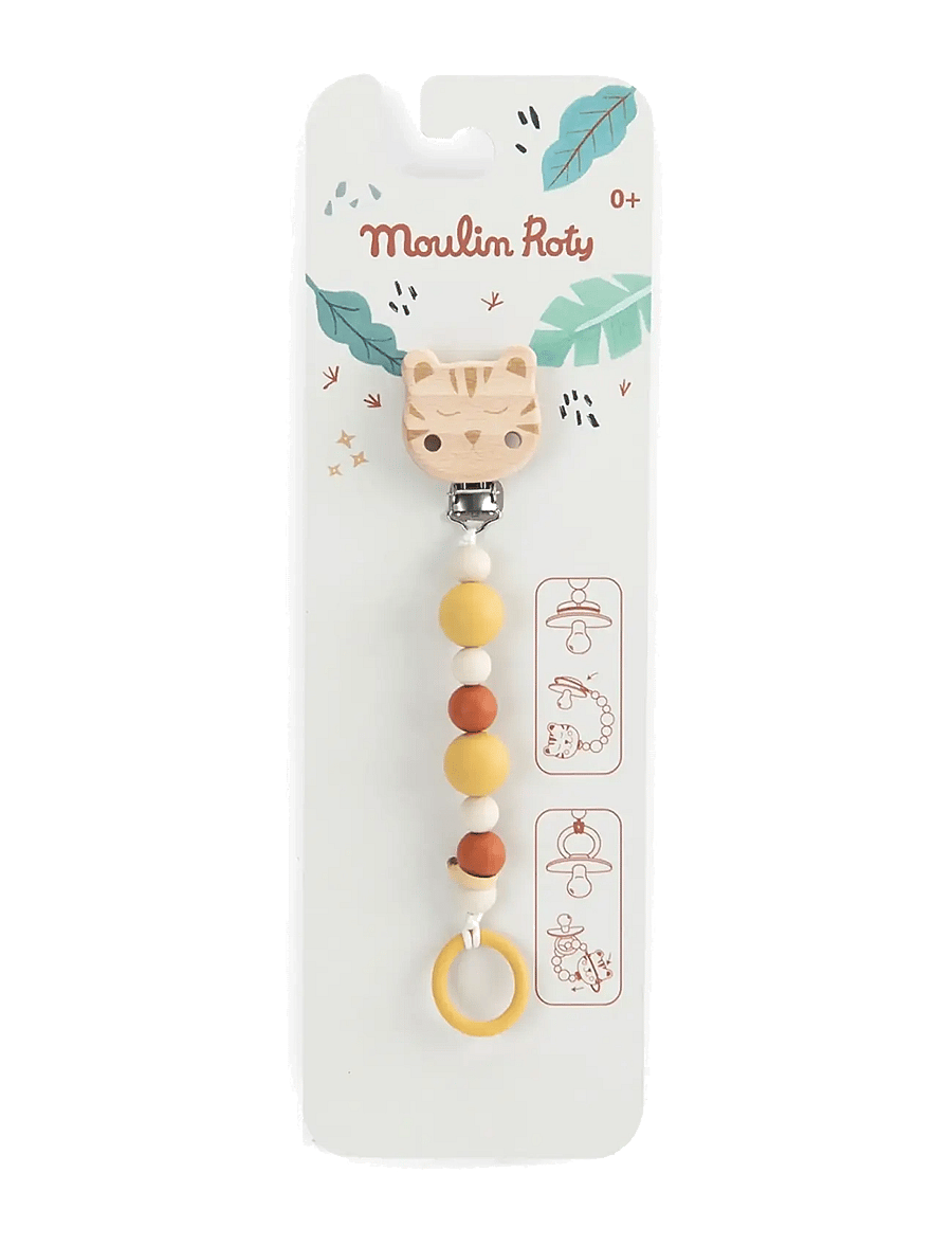 Moulin Roty - Soother Holder - Baboo the Tiger - La forêt Mawa - bitleksaker - multi - 0